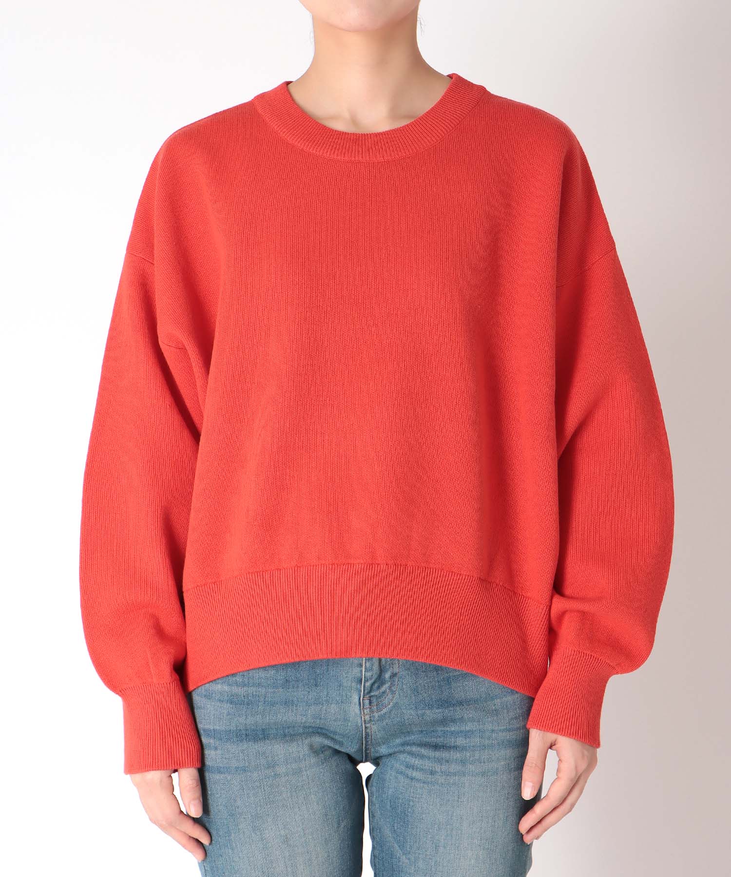 スウェットライククルーネックプルオーバー