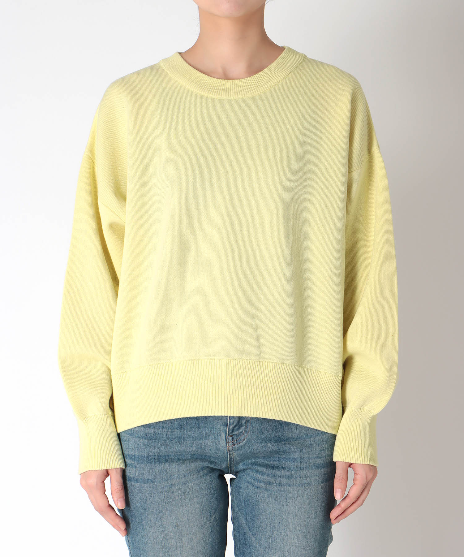 スウェットライククルーネックプルオーバー