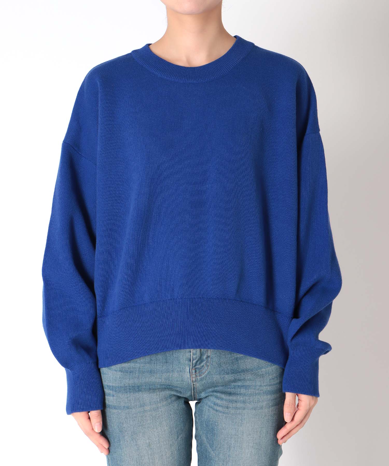 スウェットライククルーネックプルオーバー