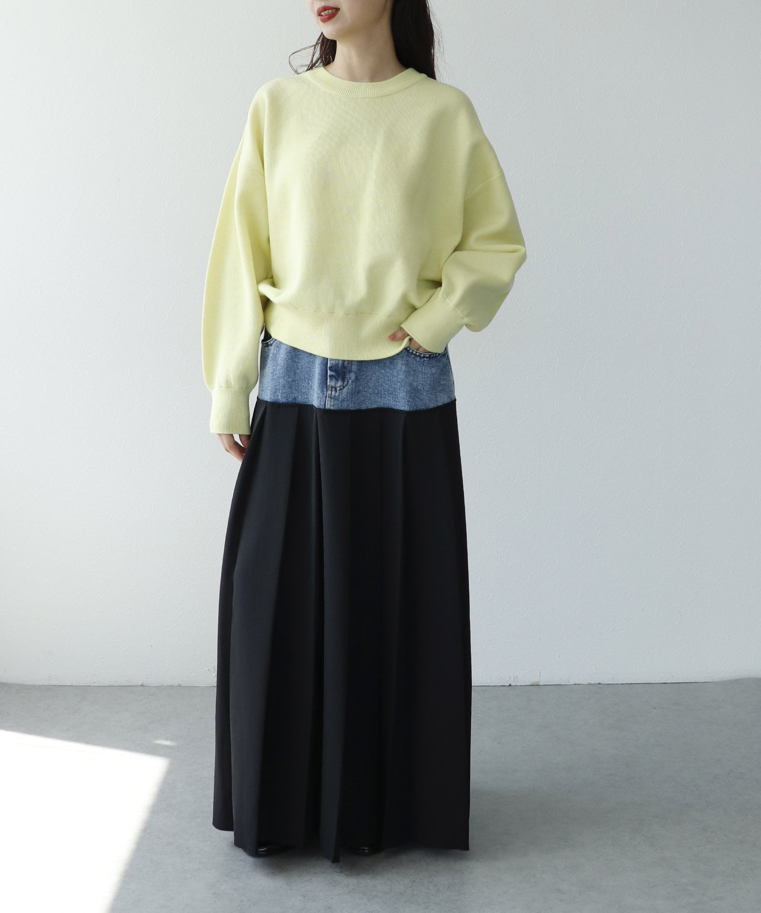 スウェットライククルーネックプルオーバー