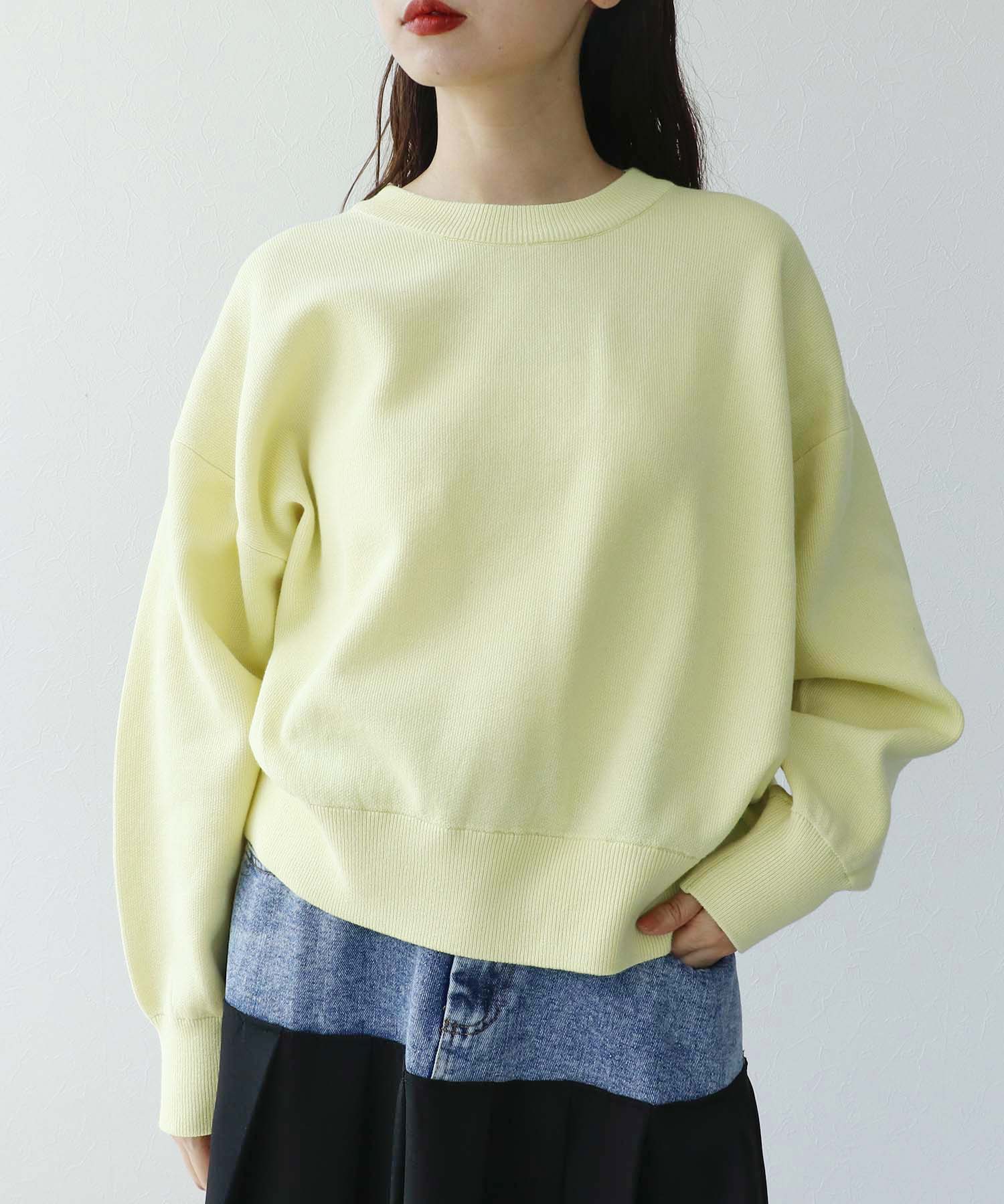 スウェットライククルーネックプルオーバー