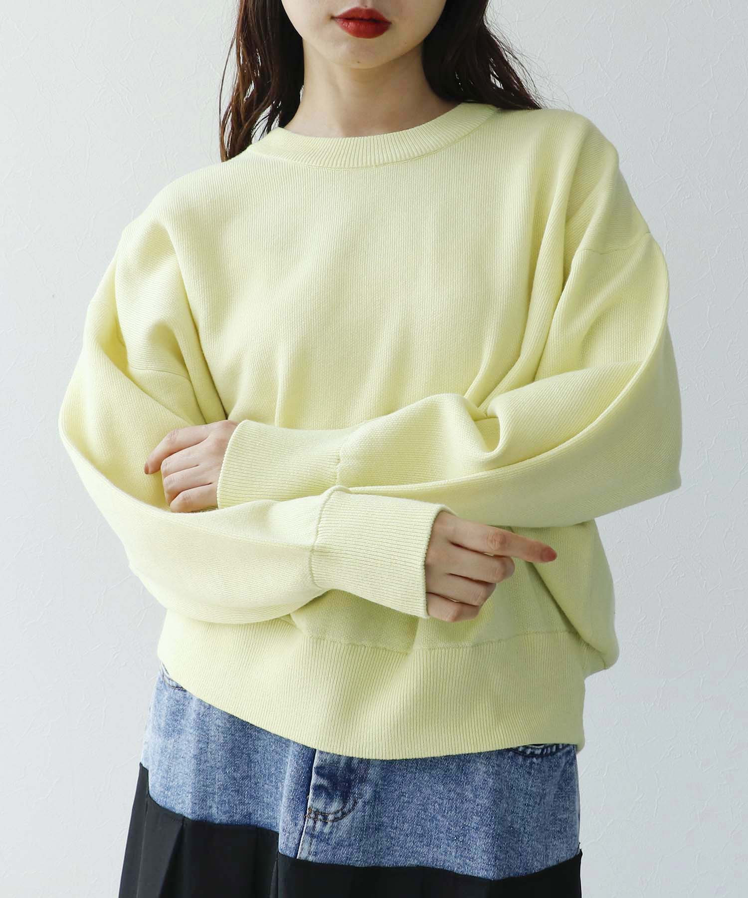 スウェットライククルーネックプルオーバー