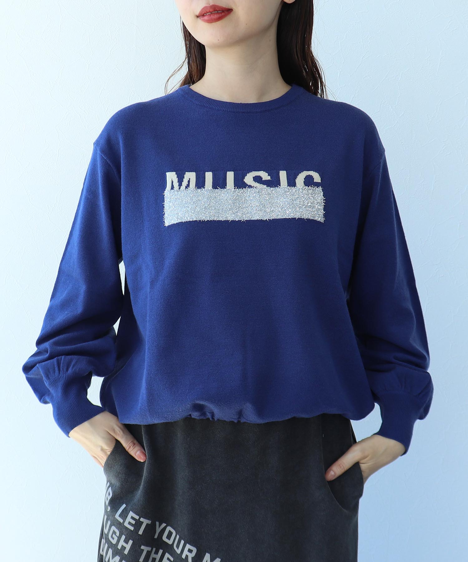 ラメロゴジャガードプルオーバー