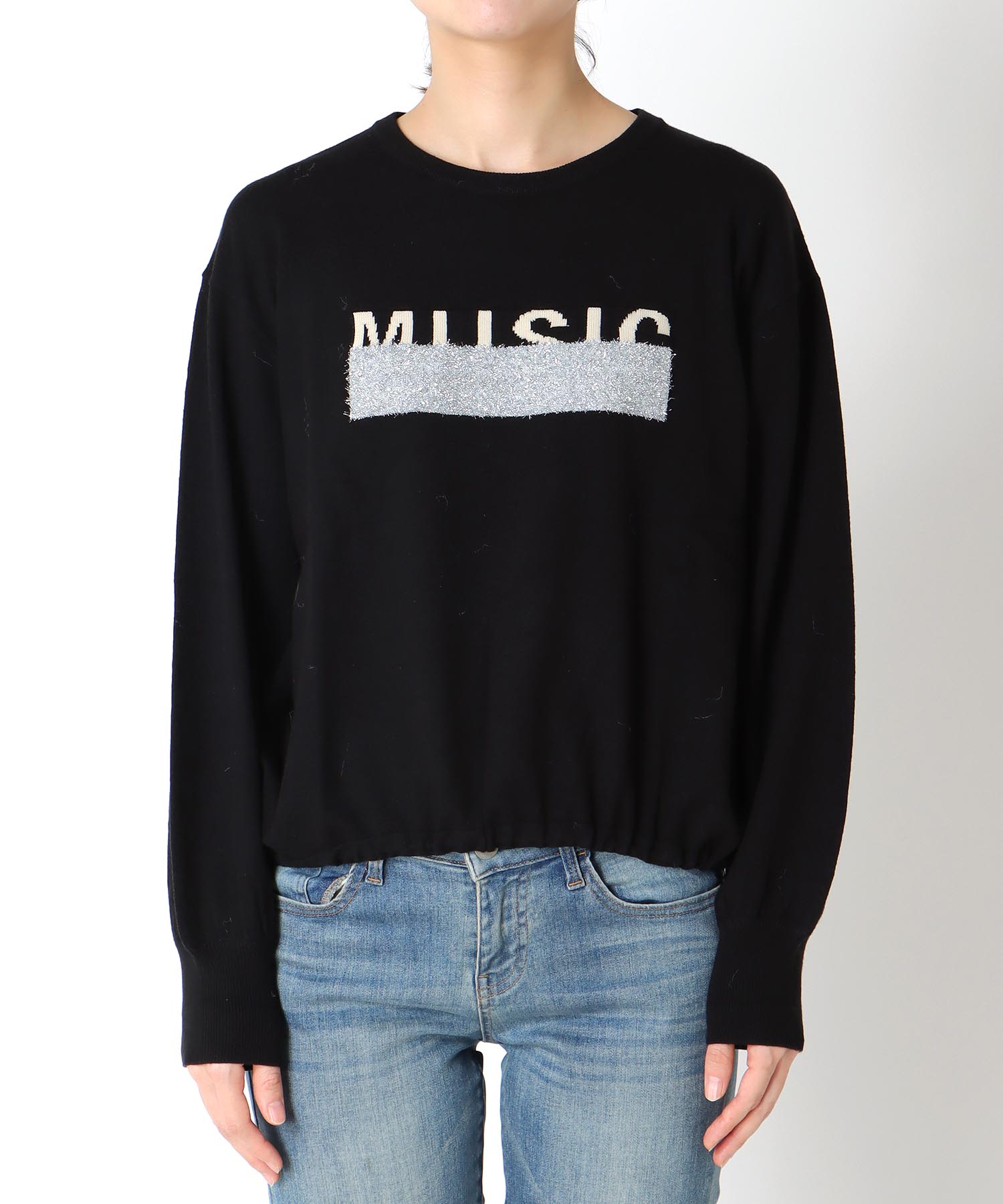 ラメロゴジャガードプルオーバー