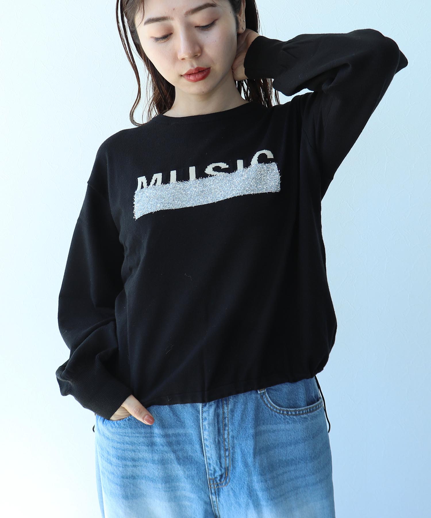 ラメロゴジャガードプルオーバー