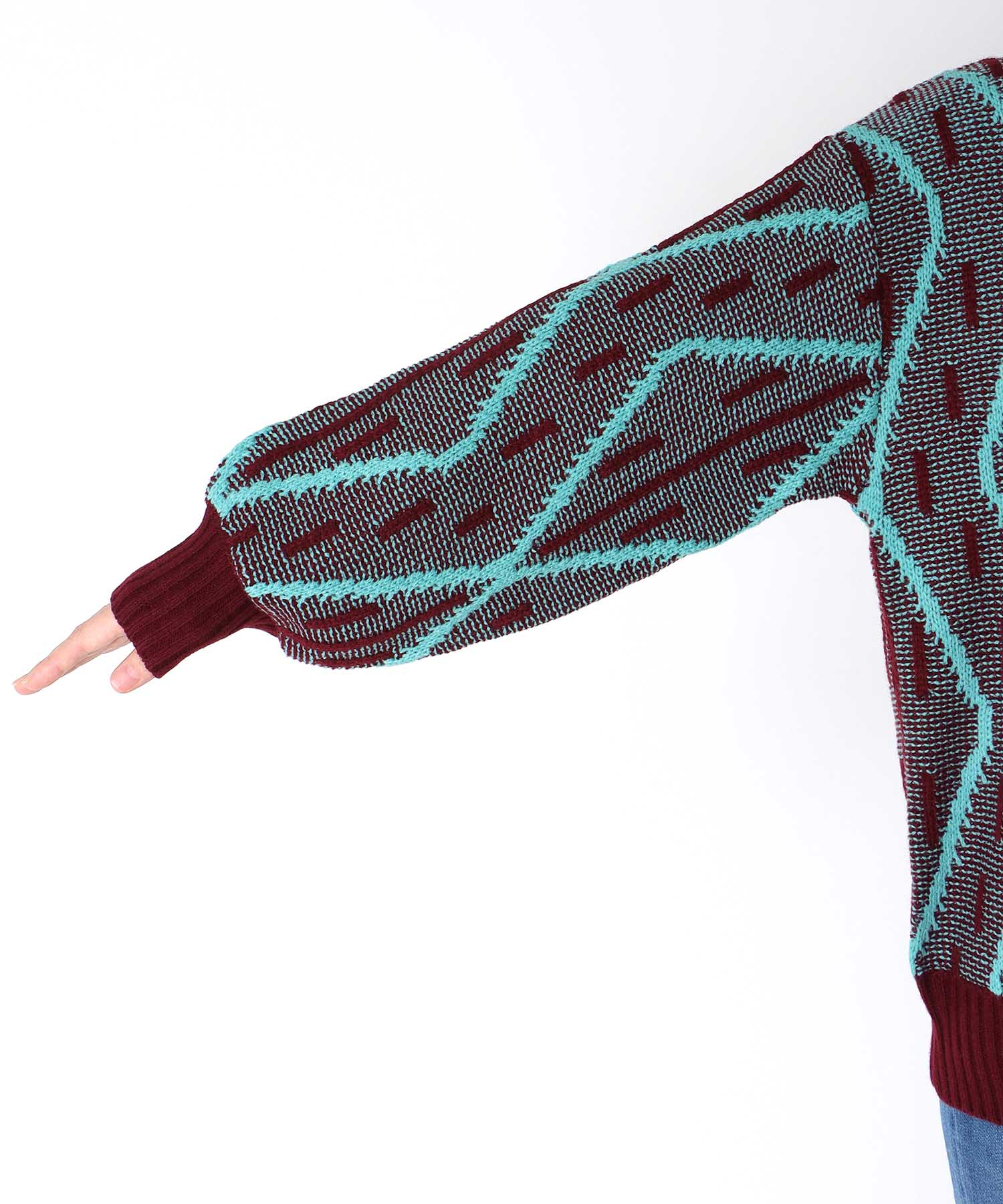 格子柄クルーネックプルオーバー