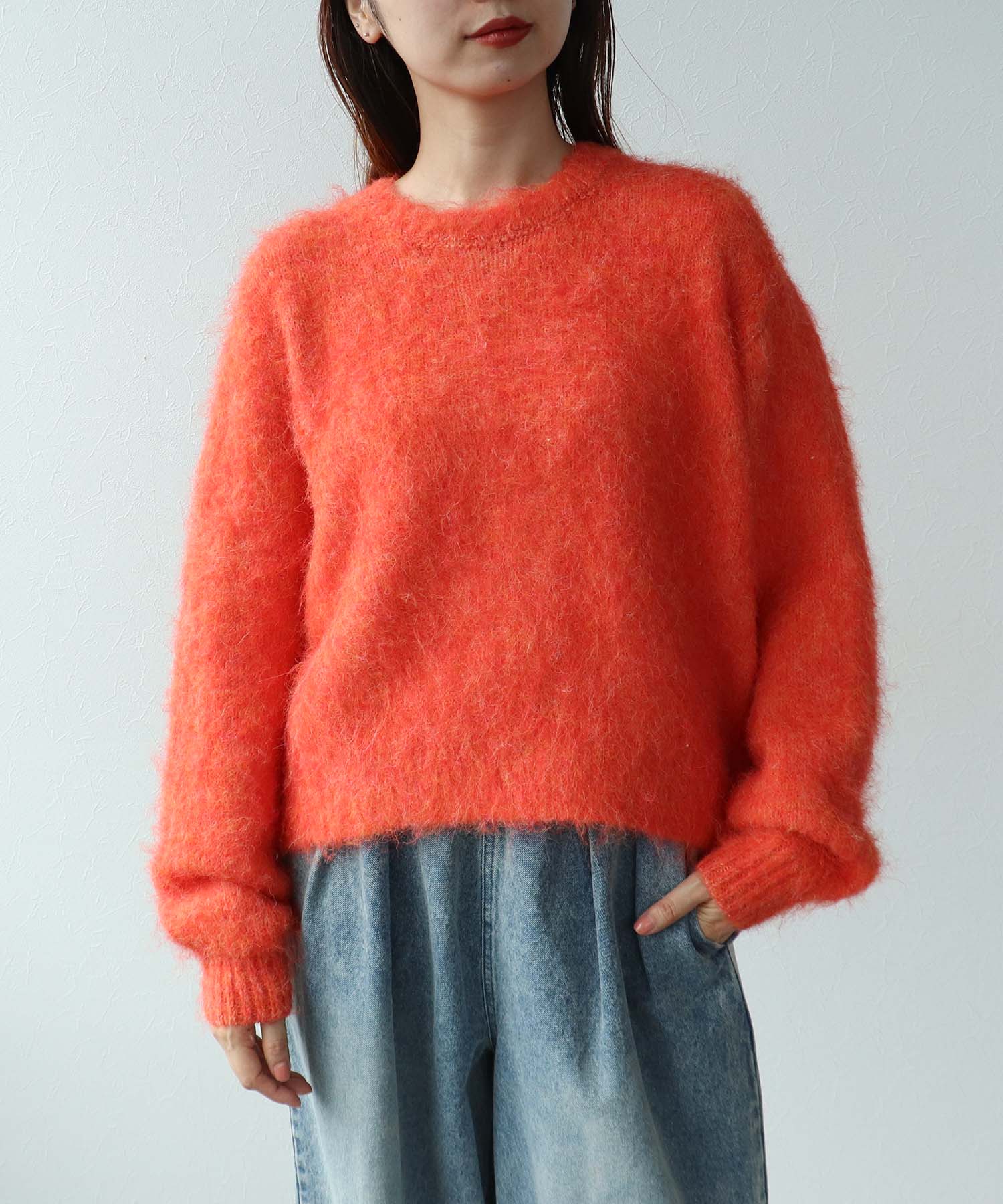 【WEB先行販売】シャギーショート丈クルーネックプルオーバー