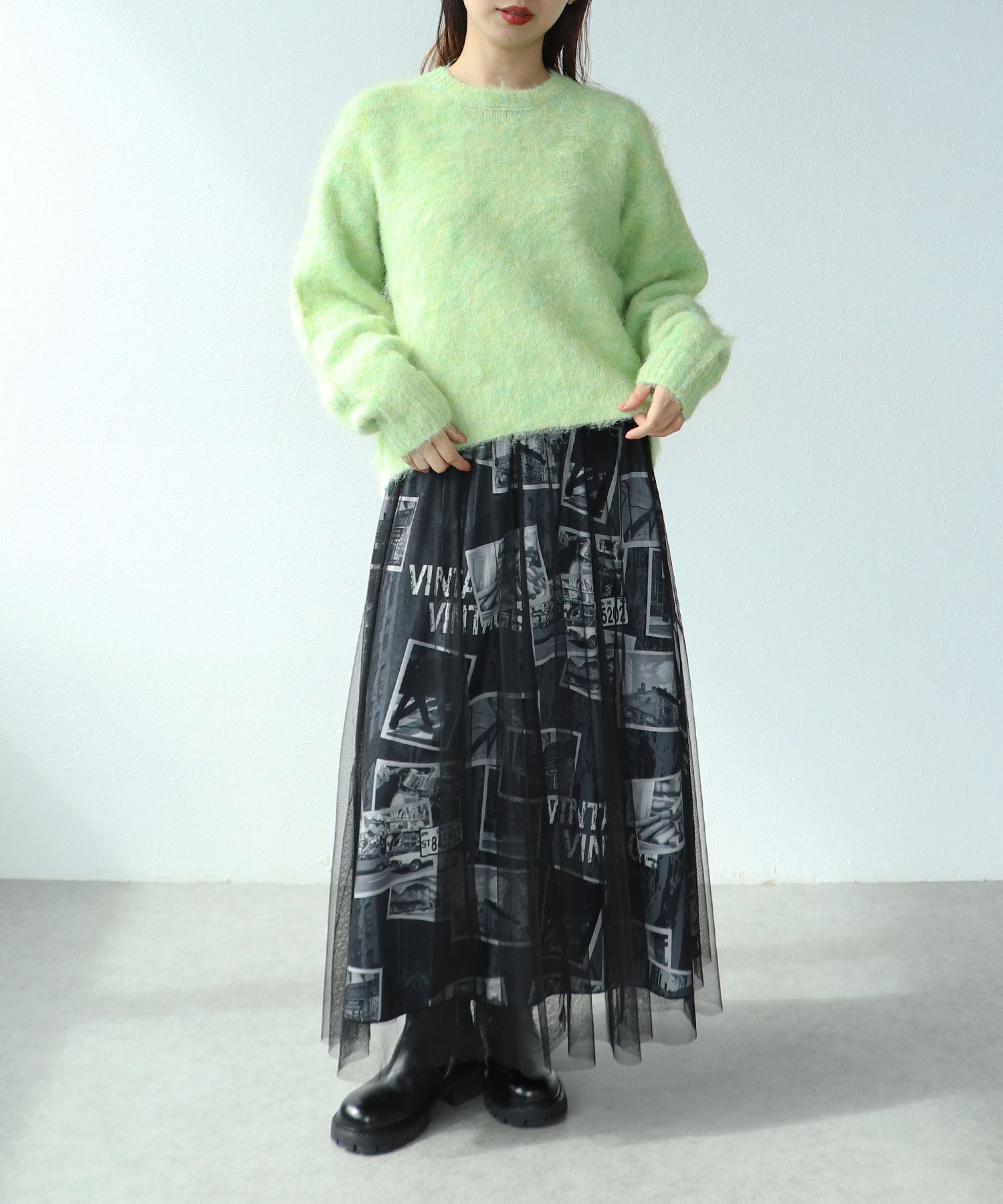 【WEB先行販売】シャギーショート丈クルーネックプルオーバー