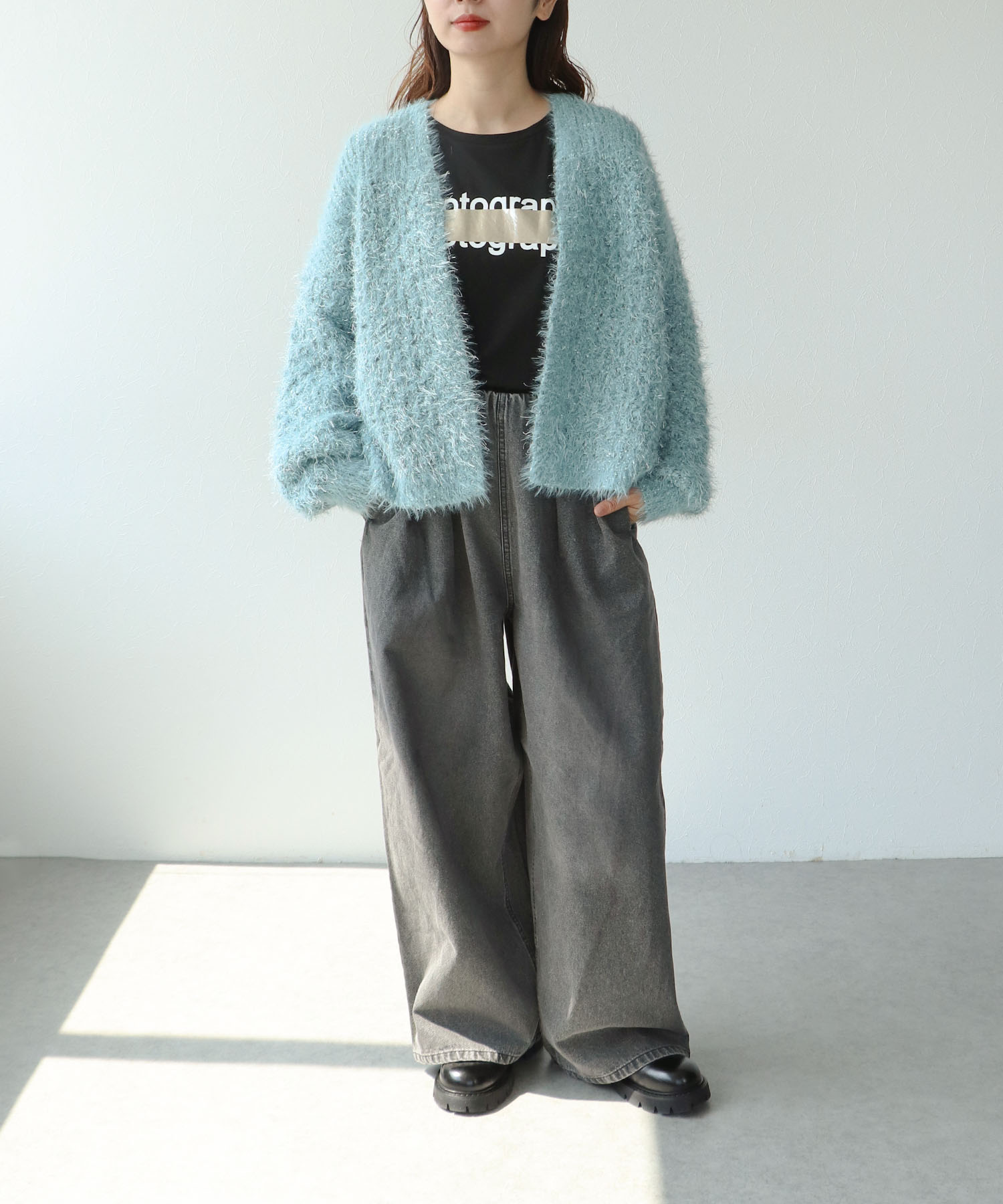 【WEB先行予約】ラメフェザーモールカーディガン