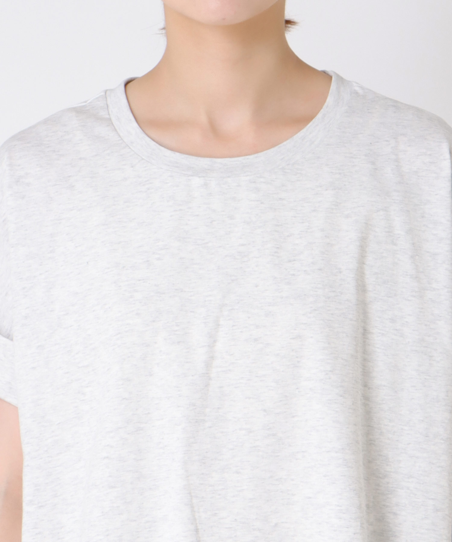 バックプリント異素材バイカラーTシャツ