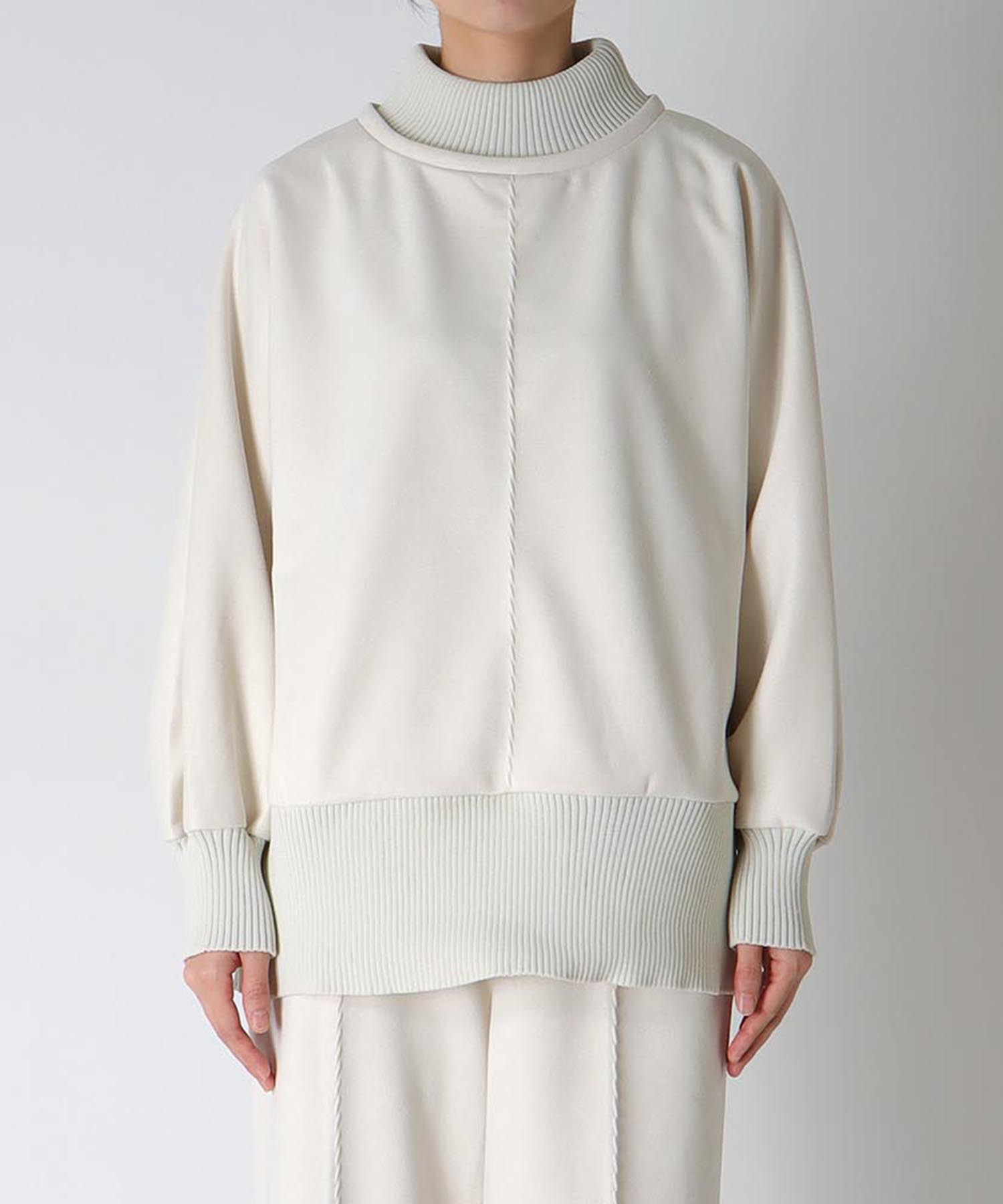 スエード×リブドルマンプルオーバー