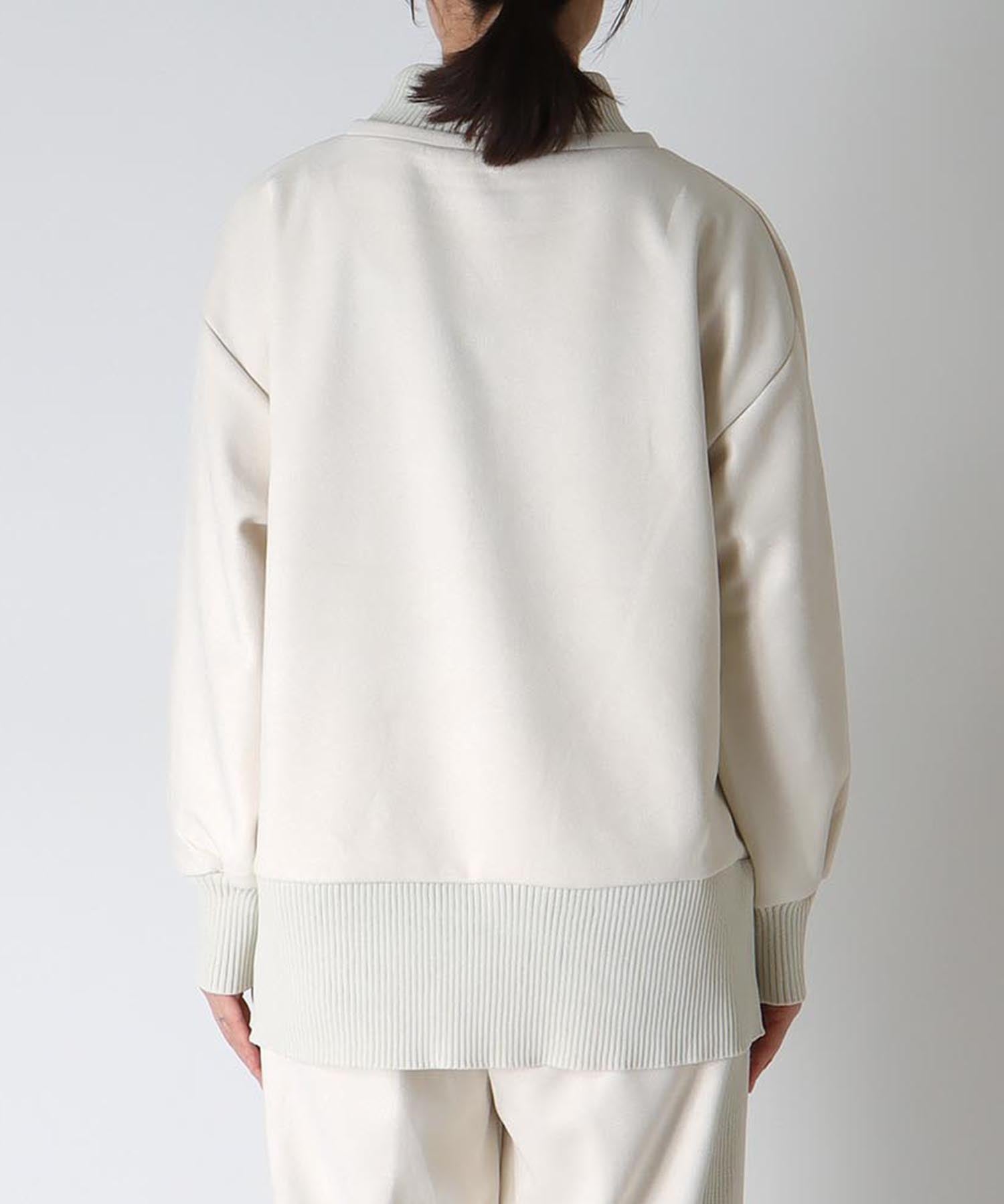 スエード×リブドルマンプルオーバー