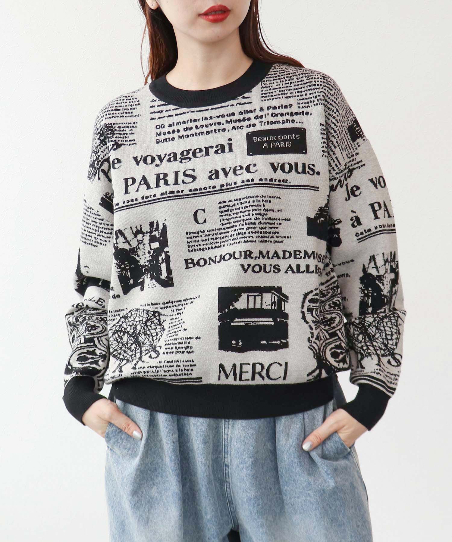 NEWS PAPER ジャガードニット