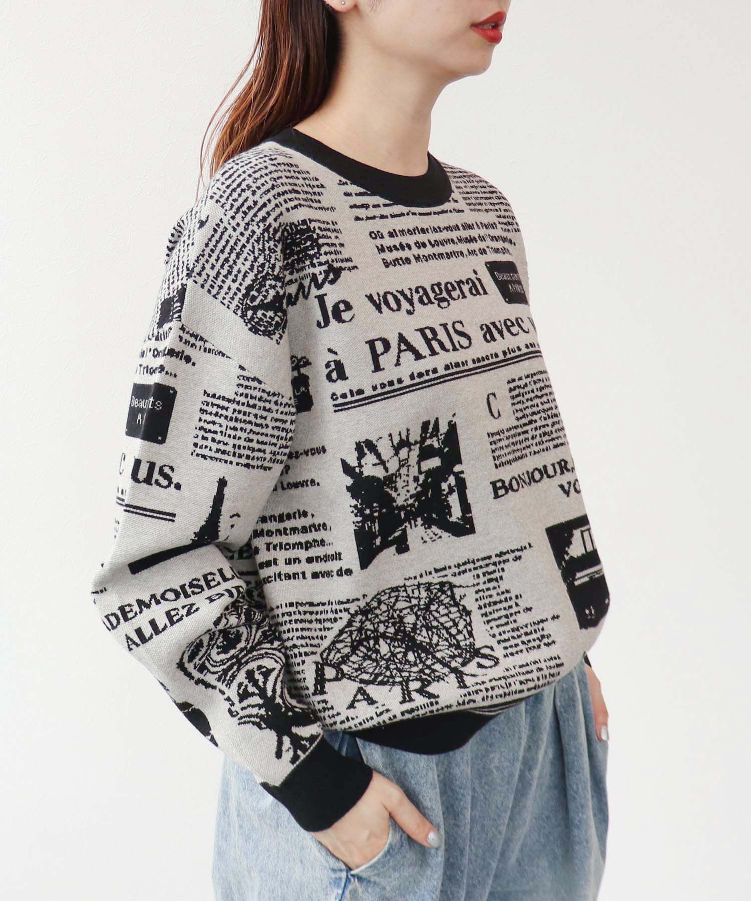 NEWS PAPER ジャガードニット