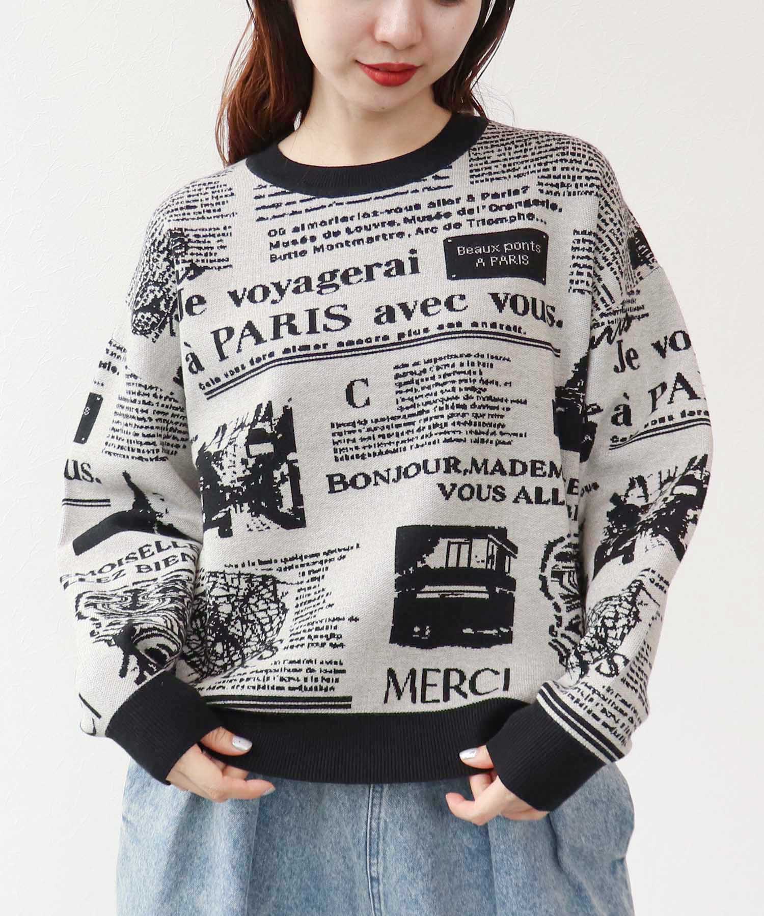 NEWS PAPER ジャガードニット