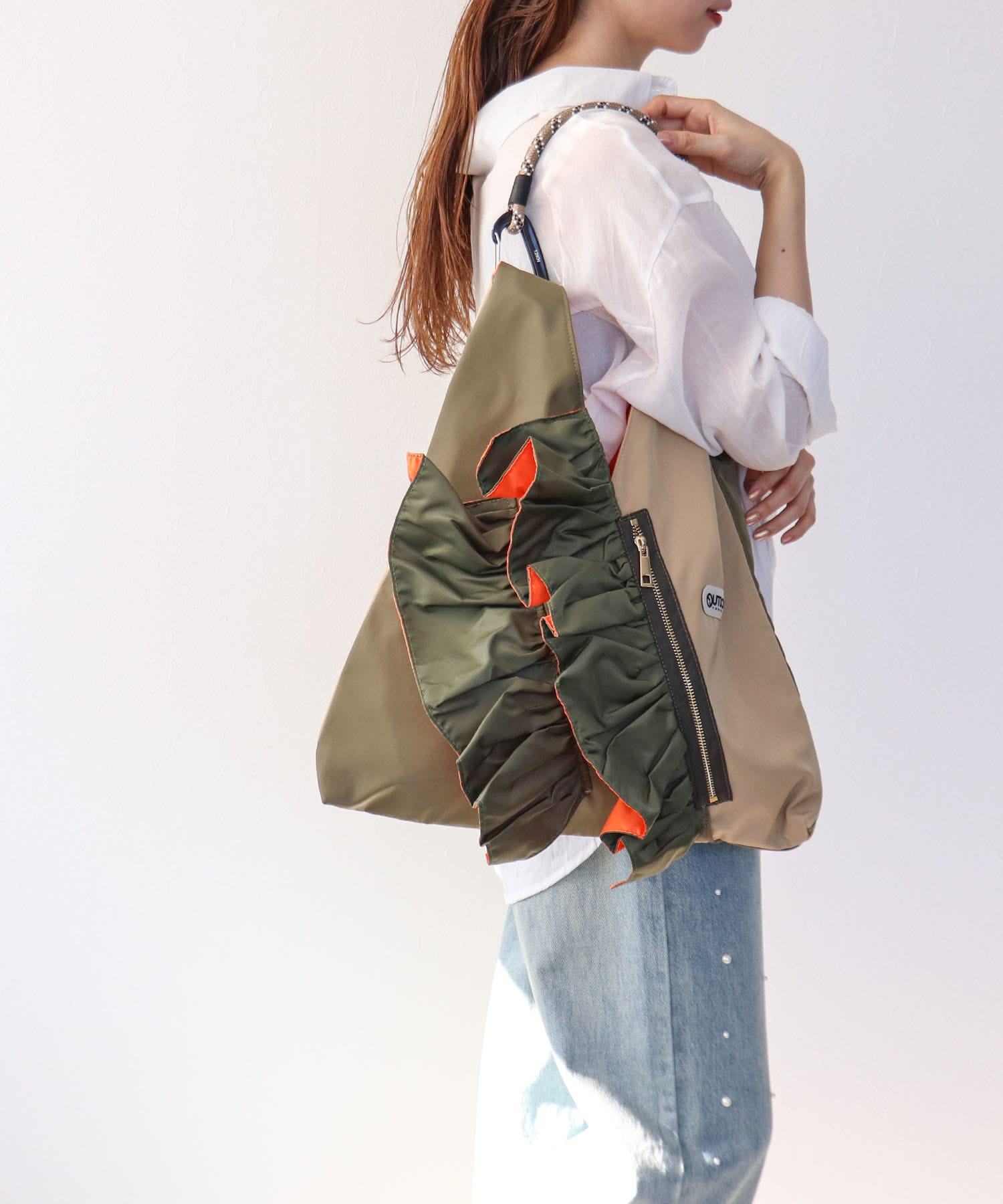 【WEB先行予約】RISLEY×OUTDOOR PRODUCTS バイカラートライアングルフリルバッグ