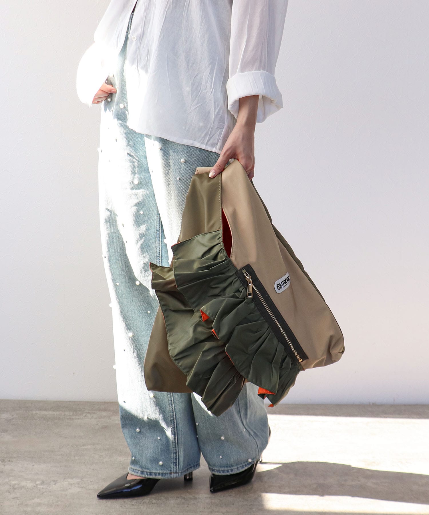 【WEB先行予約】RISLEY×OUTDOOR PRODUCTS バイカラートライアングルフリルバッグ