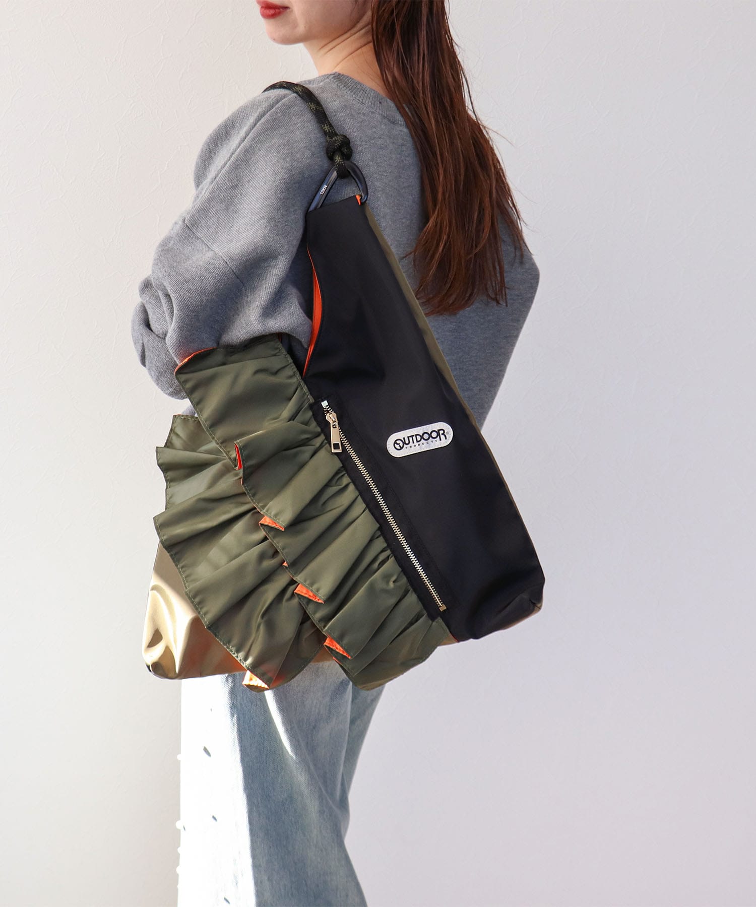【WEB先行予約】RISLEY×OUTDOOR PRODUCTS バイカラートライアングルフリルバッグ