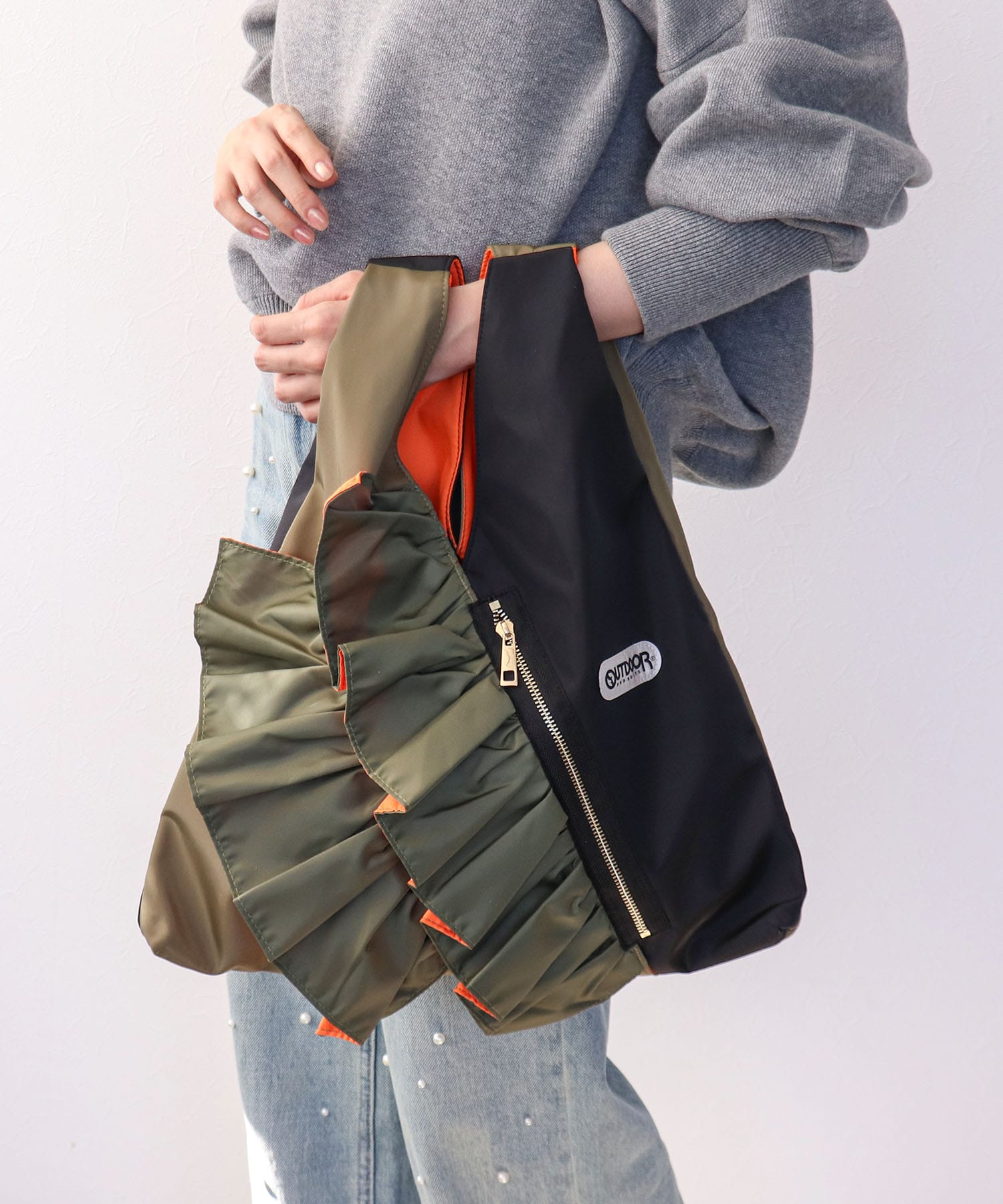 【WEB先行予約】RISLEY×OUTDOOR PRODUCTS バイカラートライアングルフリルバッグ