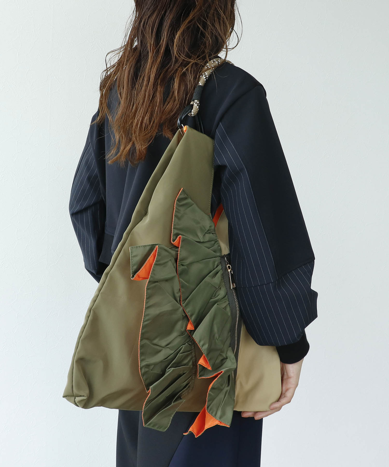 RISLEY×OUTDOOR PRODUCTS バイカラートライアングルフリルバッグ