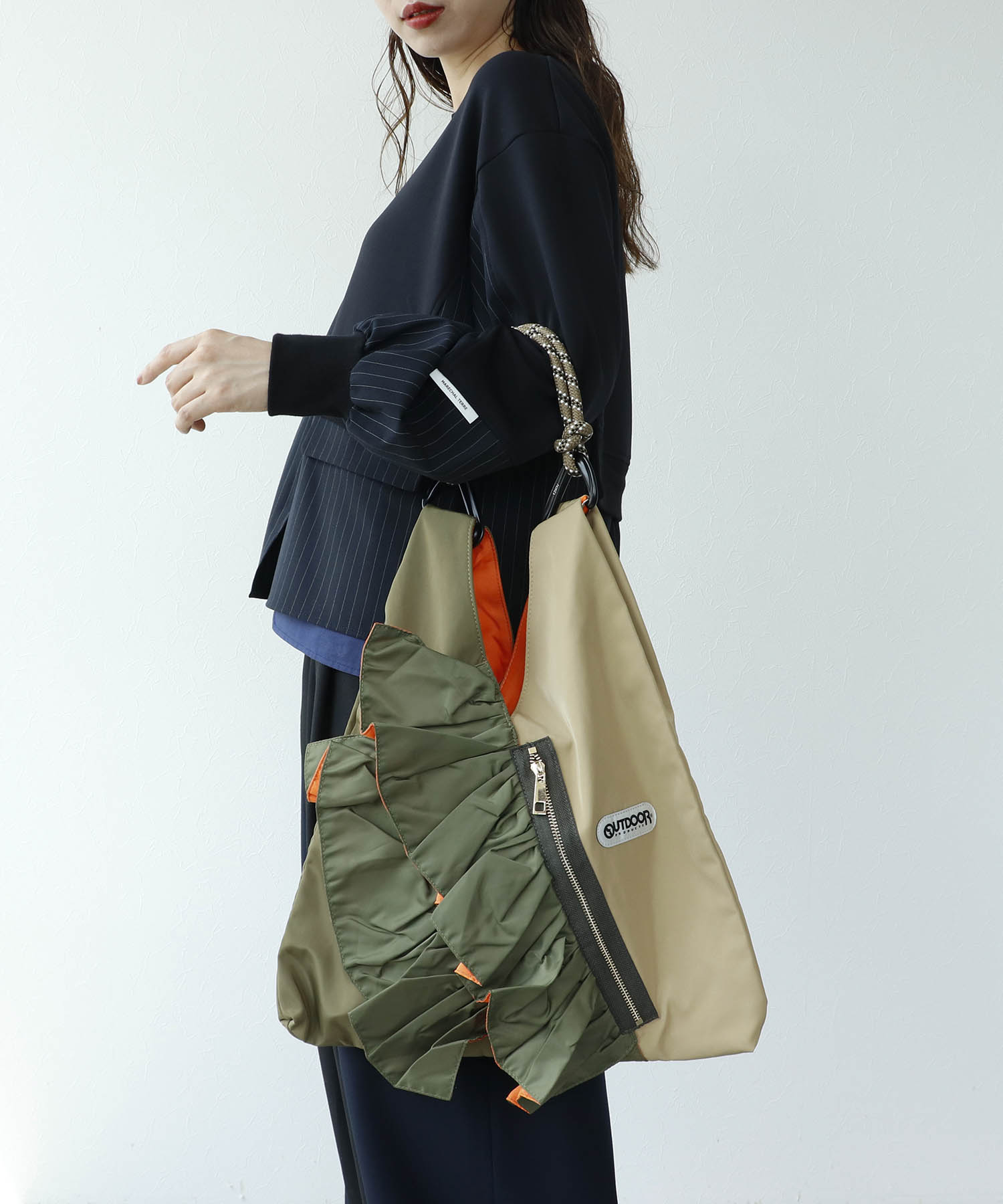 RISLEY×OUTDOOR PRODUCTS バイカラートライアングルフリルバッグ