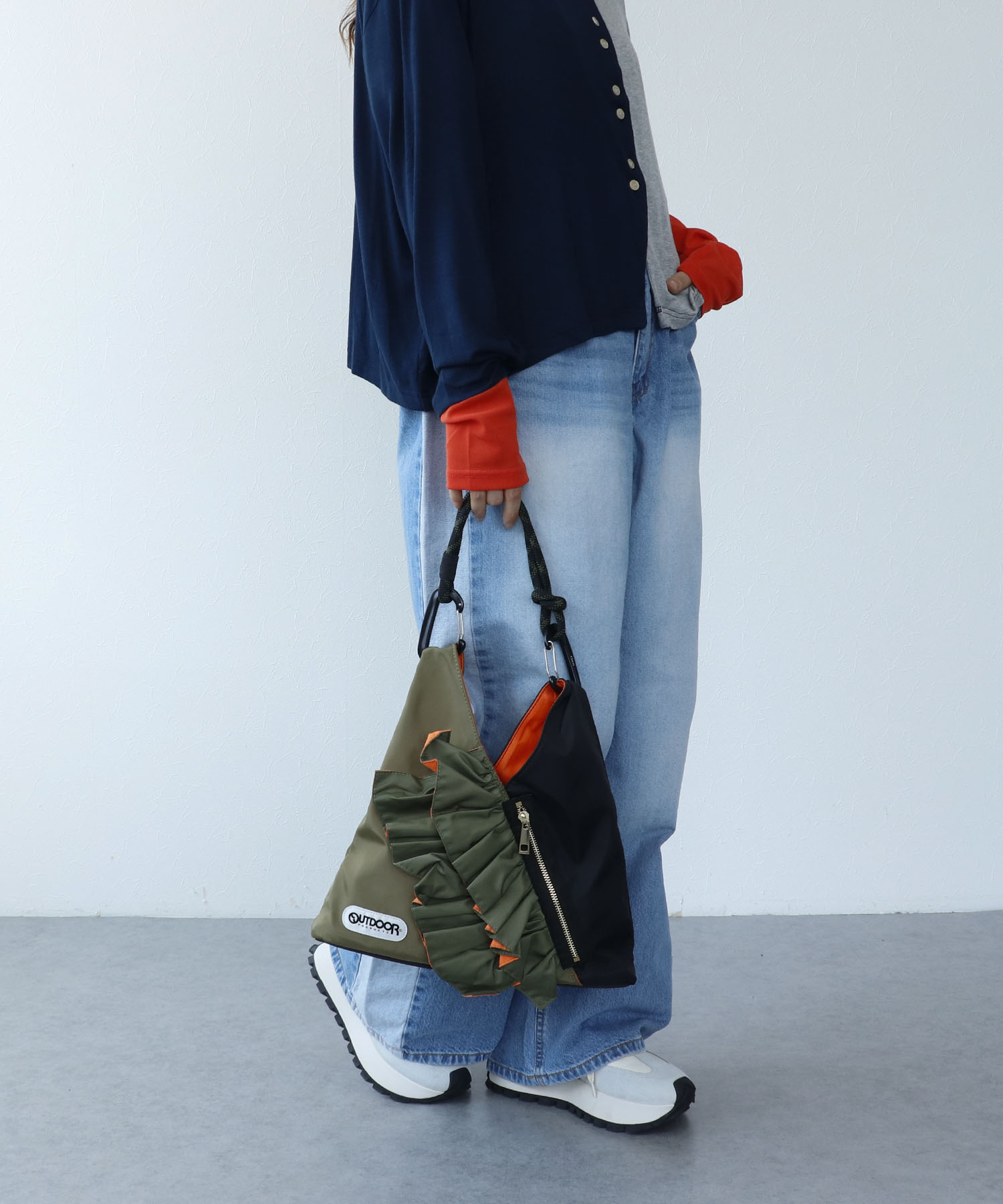 WEB先行販売【RISLEY×OUTDOOR PRODUCTS】miniバイカラーフリルバッグ