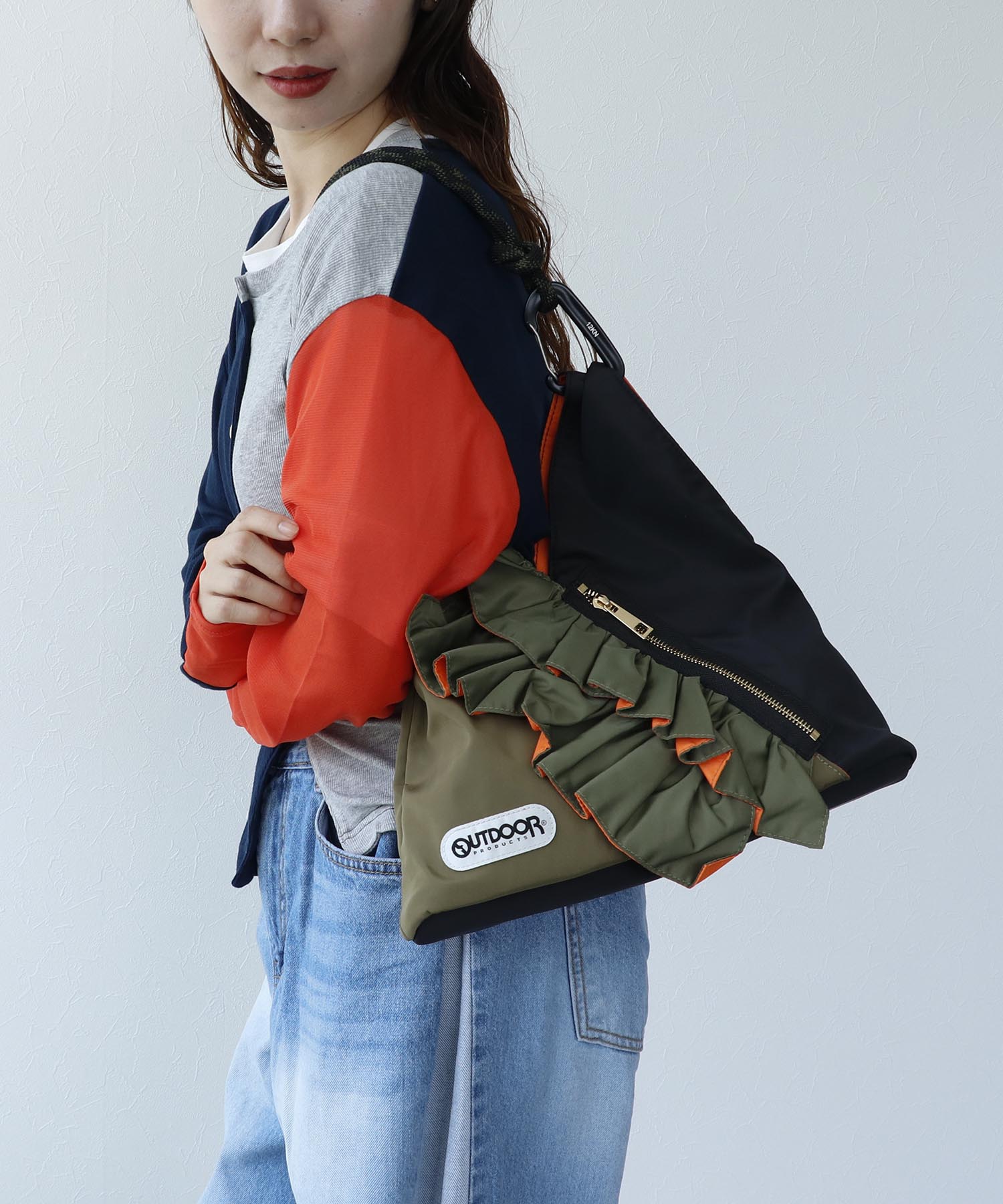 WEB先行販売【RISLEY×OUTDOOR PRODUCTS】miniバイカラーフリルバッグ