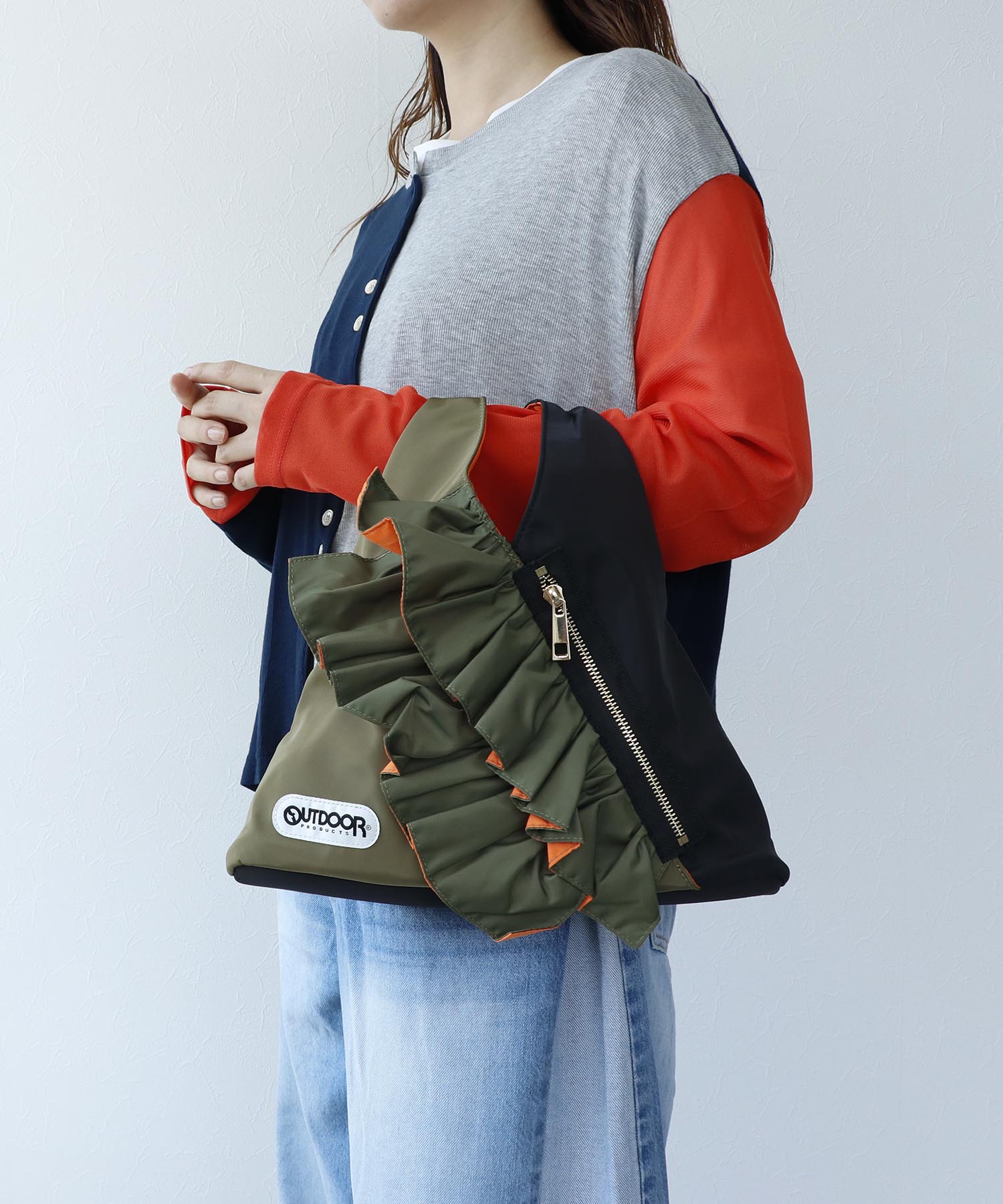 WEB先行販売【RISLEY×OUTDOOR PRODUCTS】miniバイカラーフリルバッグ