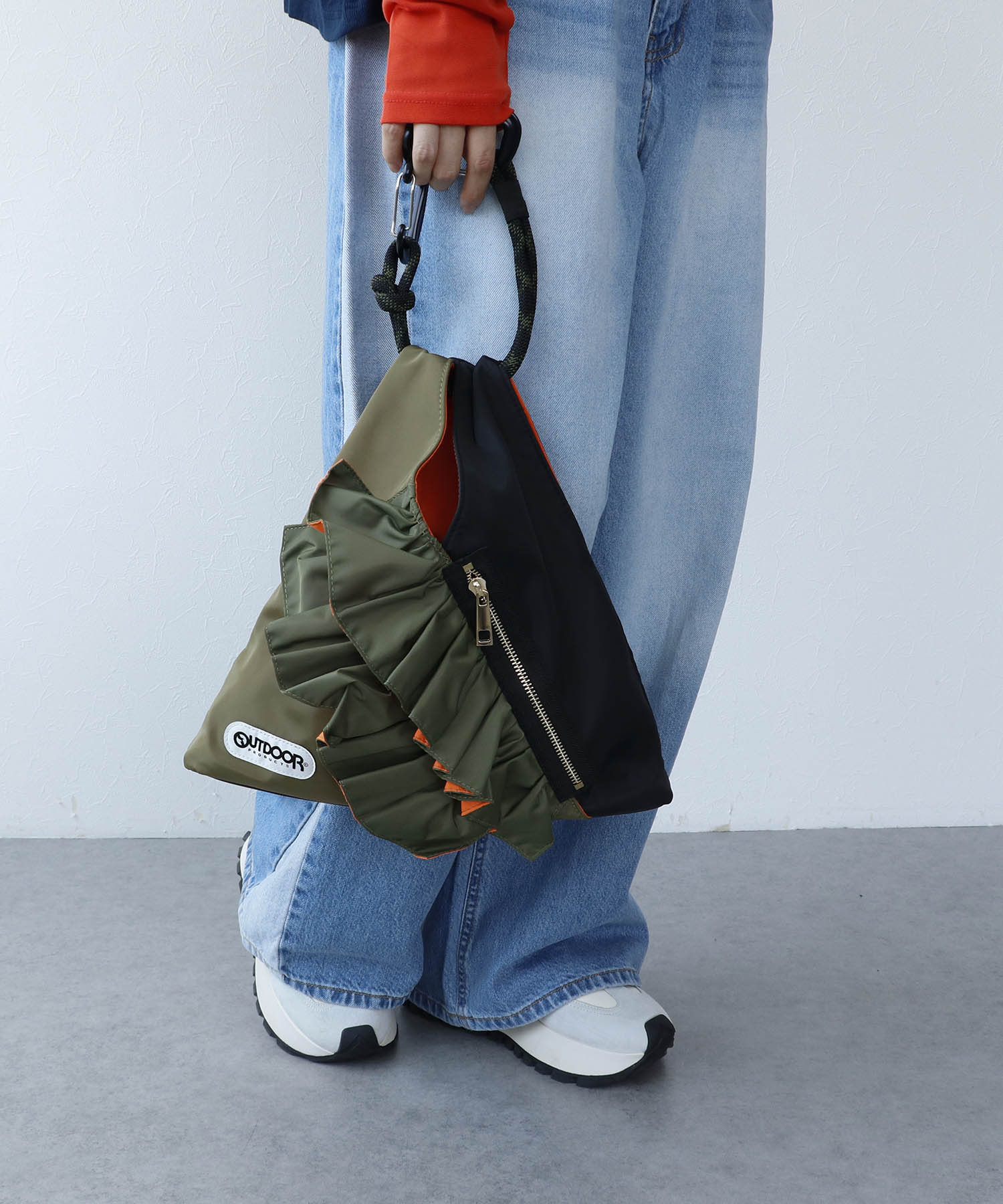 WEB先行販売【RISLEY×OUTDOOR PRODUCTS】miniバイカラーフリルバッグ