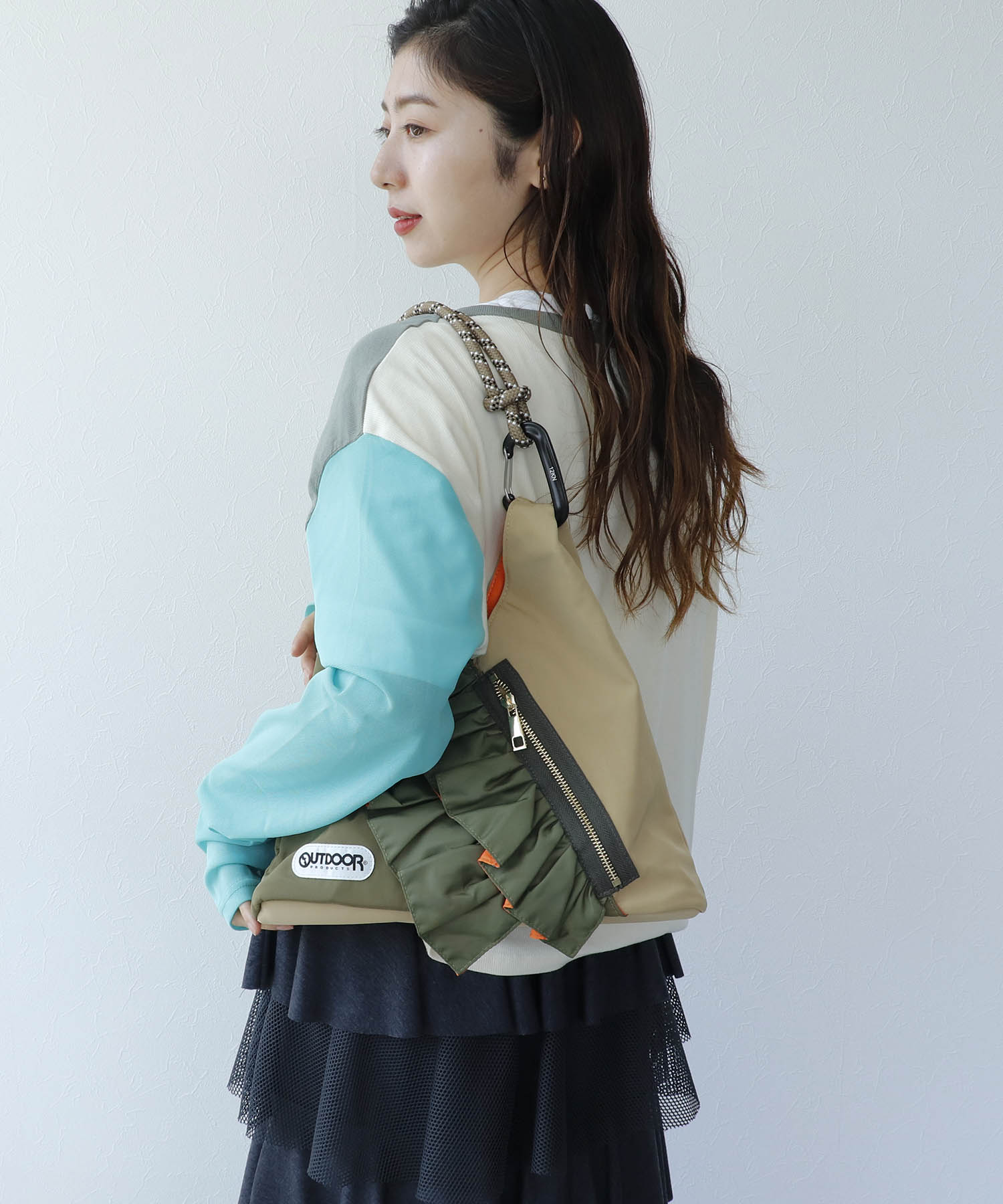 WEB先行販売【RISLEY×OUTDOOR PRODUCTS】miniバイカラーフリルバッグ