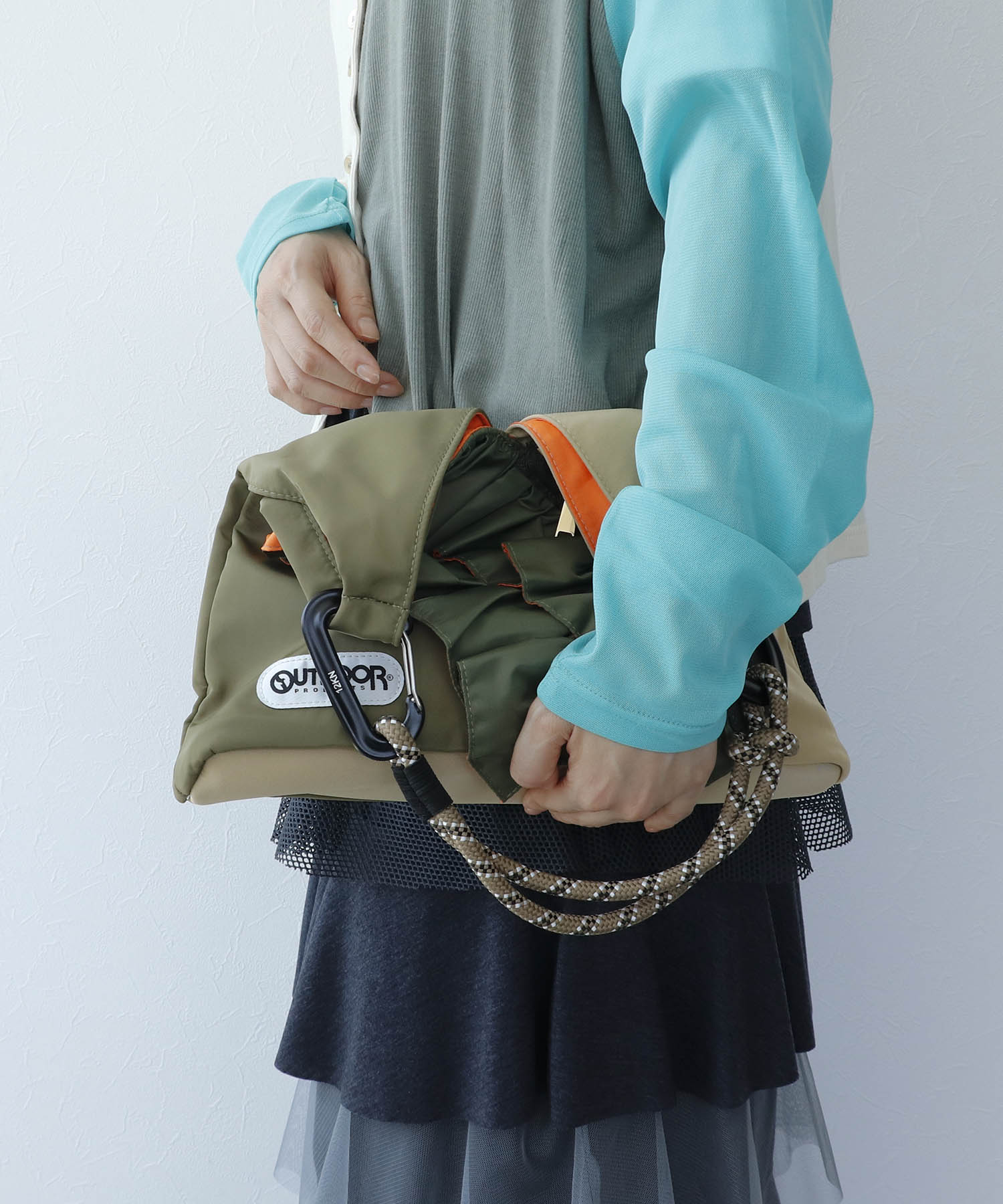 WEB先行販売【RISLEY×OUTDOOR PRODUCTS】miniバイカラーフリルバッグ