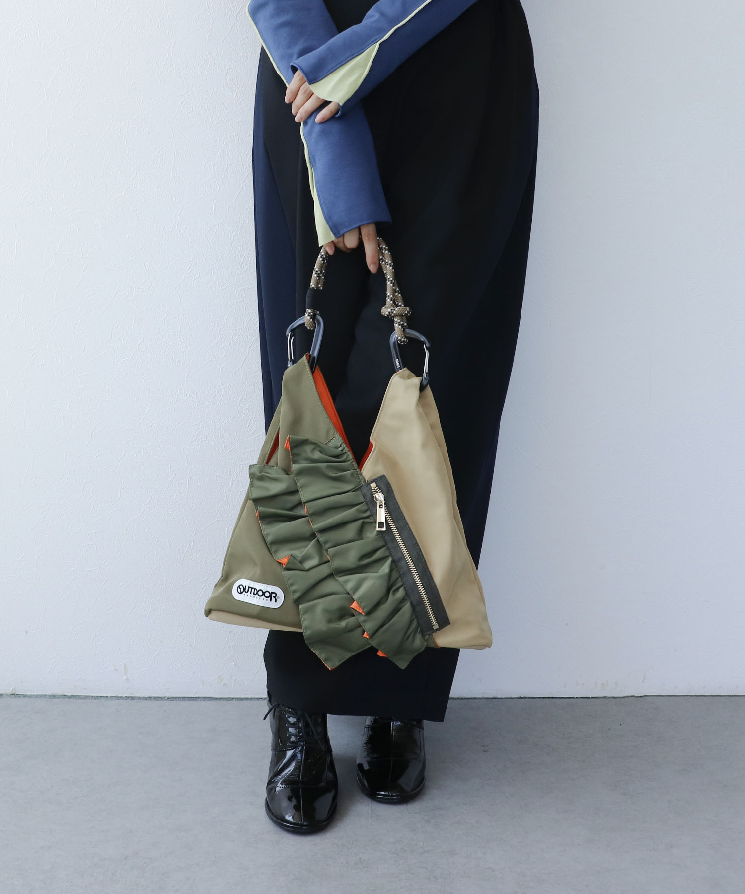 WEB先行販売【RISLEY×OUTDOOR PRODUCTS】miniバイカラーフリルバッグ
