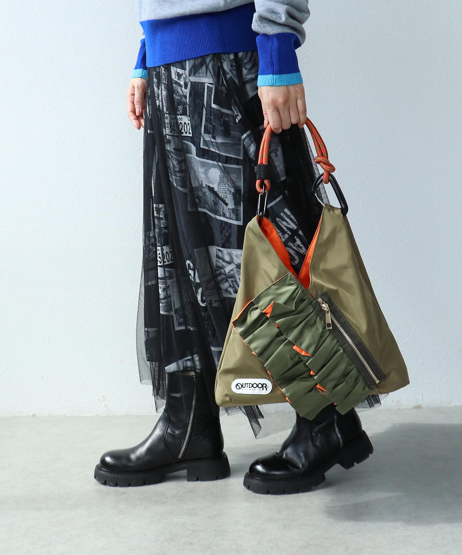 【RISLEY×OUTDOOR PRODUCTS】miniトライアングルフリルバッグ