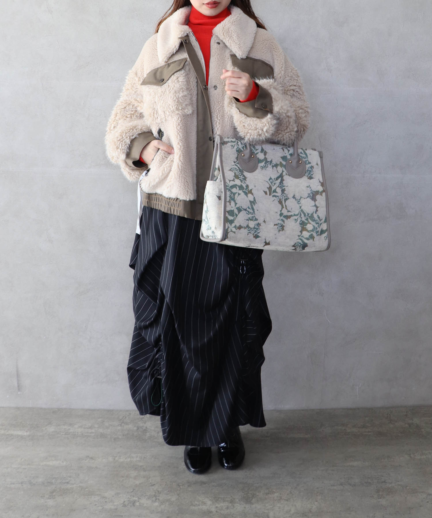 ジャガードスクエアトート