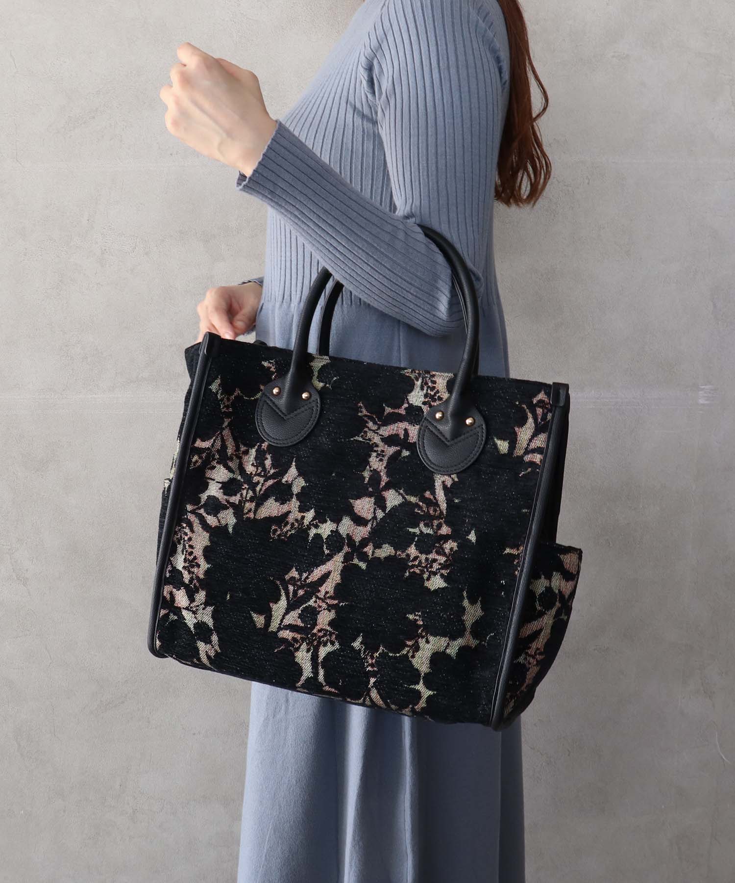 ジャガードスクエアトート