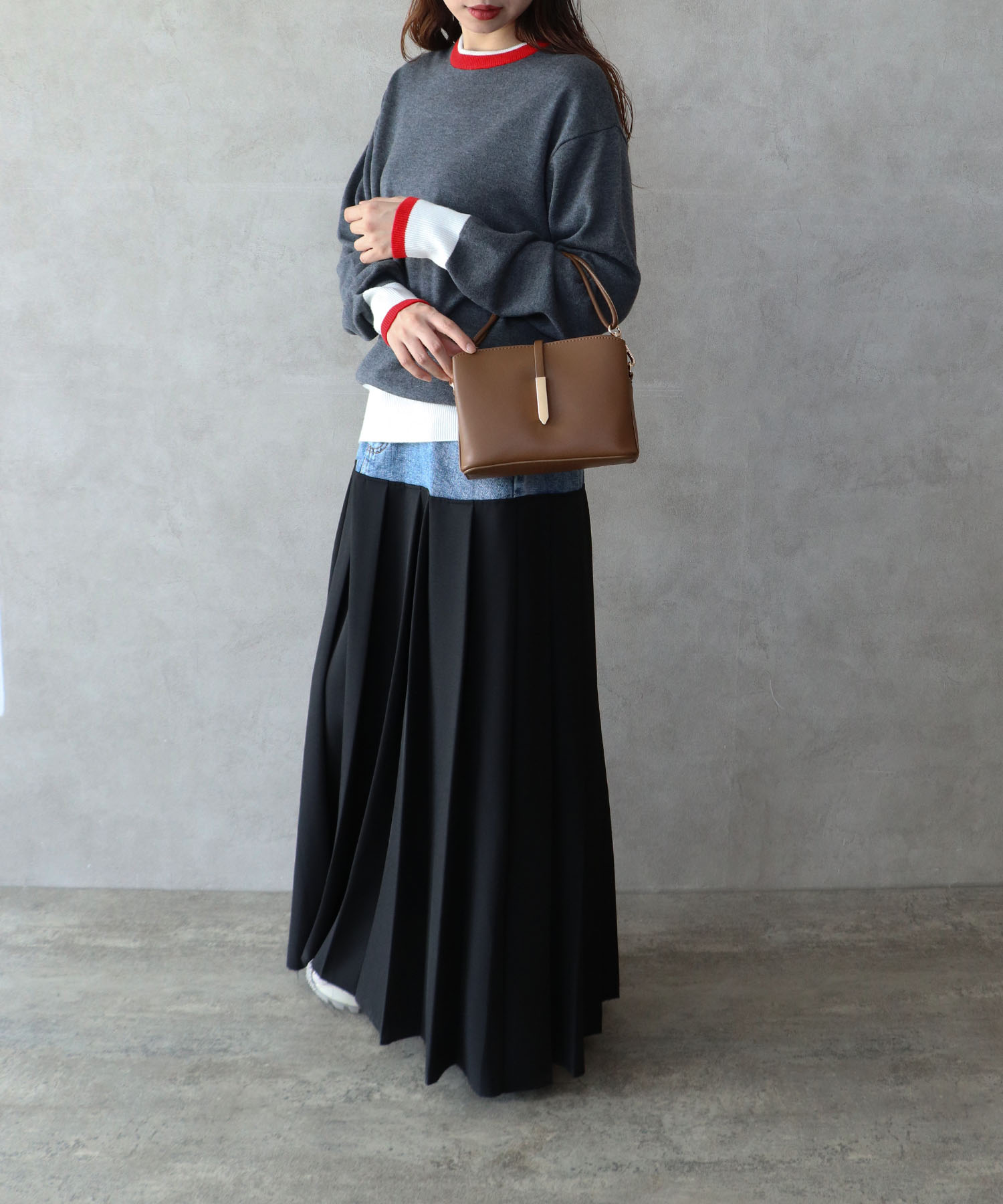 メタルフラップ３つ口ミニショルダーバッグ