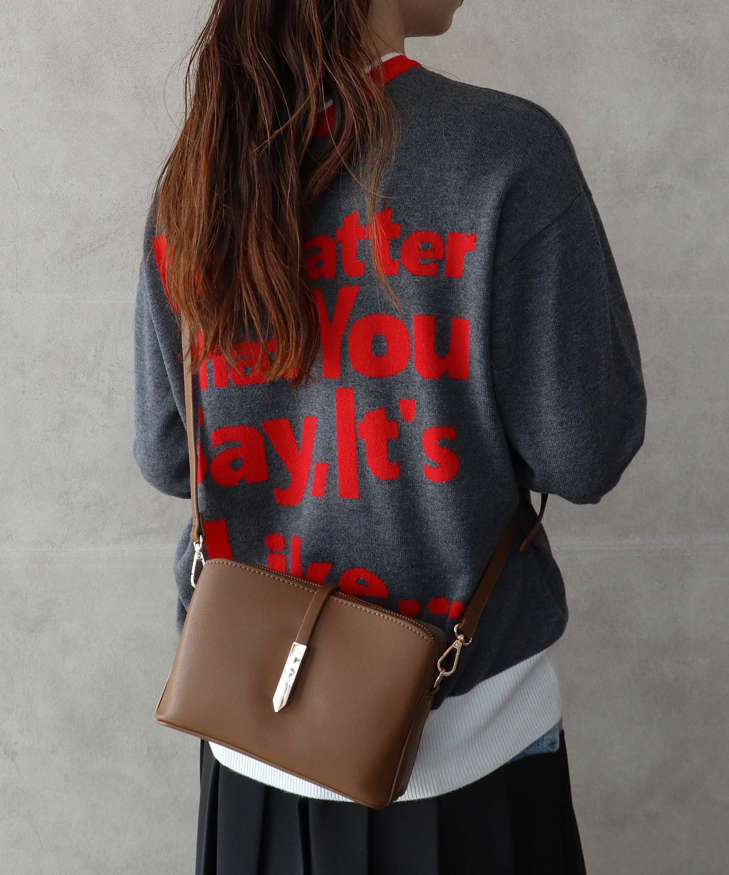 メタルフラップ３つ口ミニショルダーバッグ