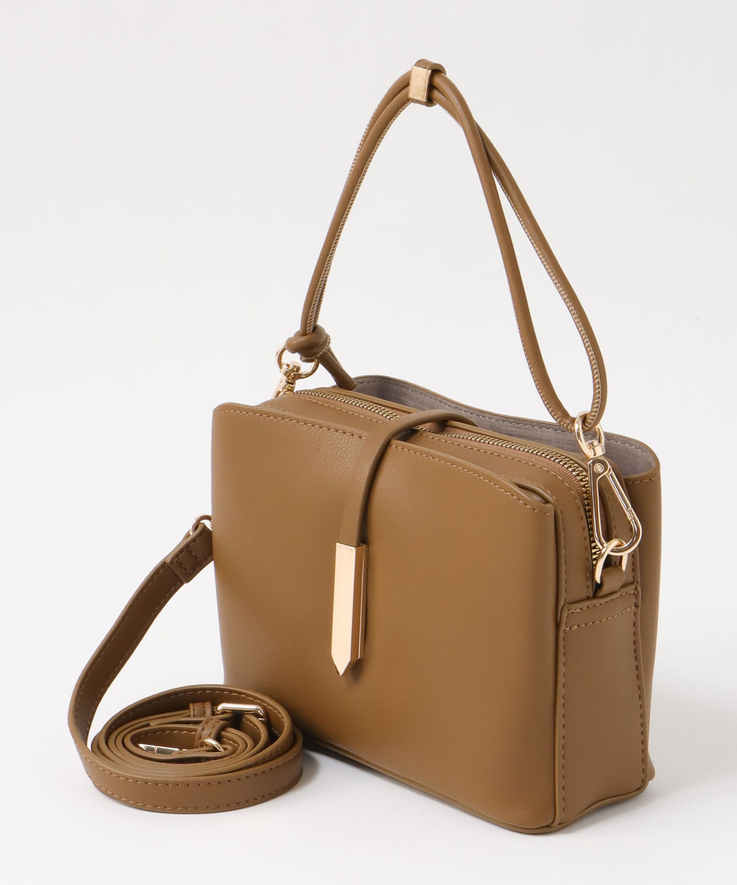 メタルフラップ３つ口ミニショルダーバッグ