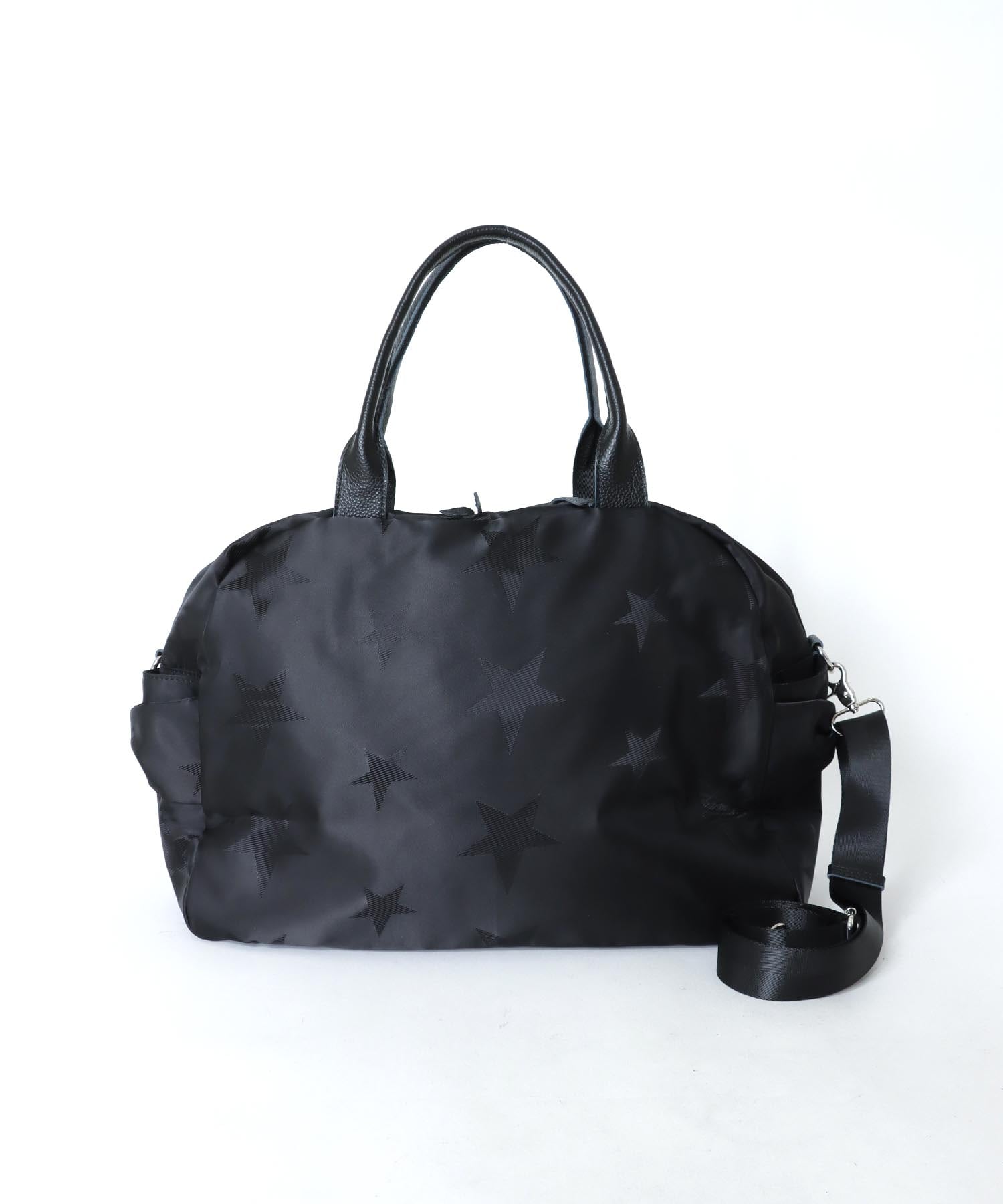 牛革×ブラックスターナイロンBIGボストン