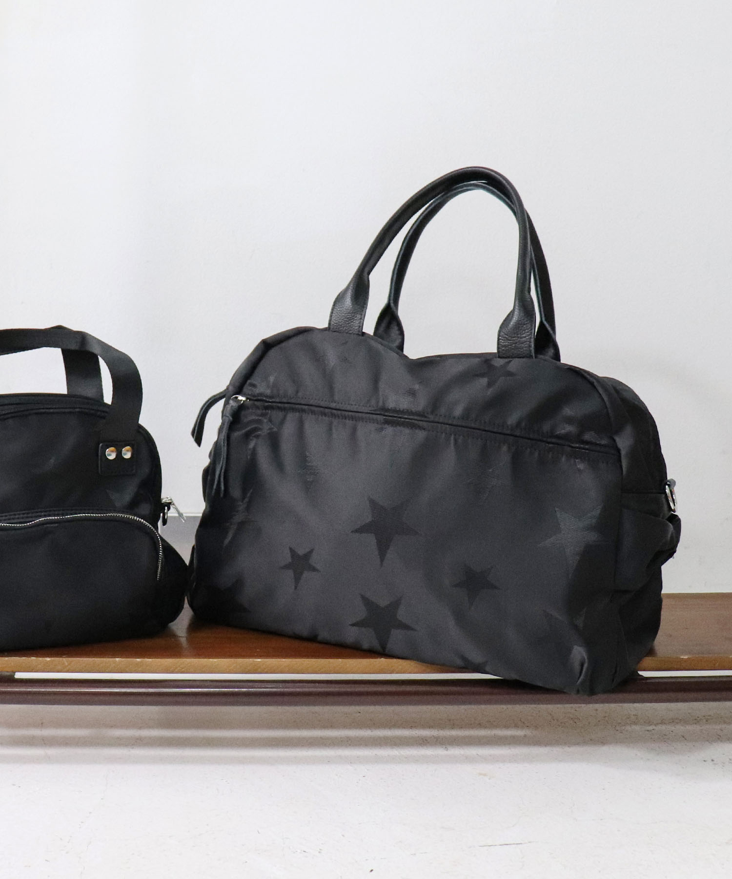 牛革×ブラックスターナイロンBIGボストン