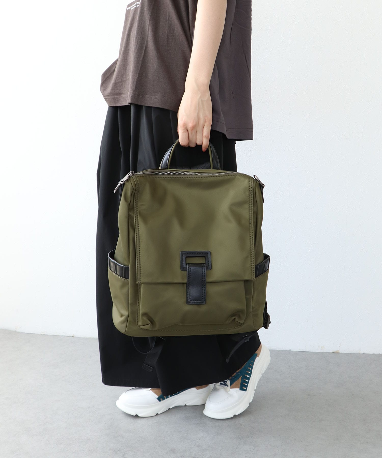 牛革×撥水ナイロン３Wayリュック
