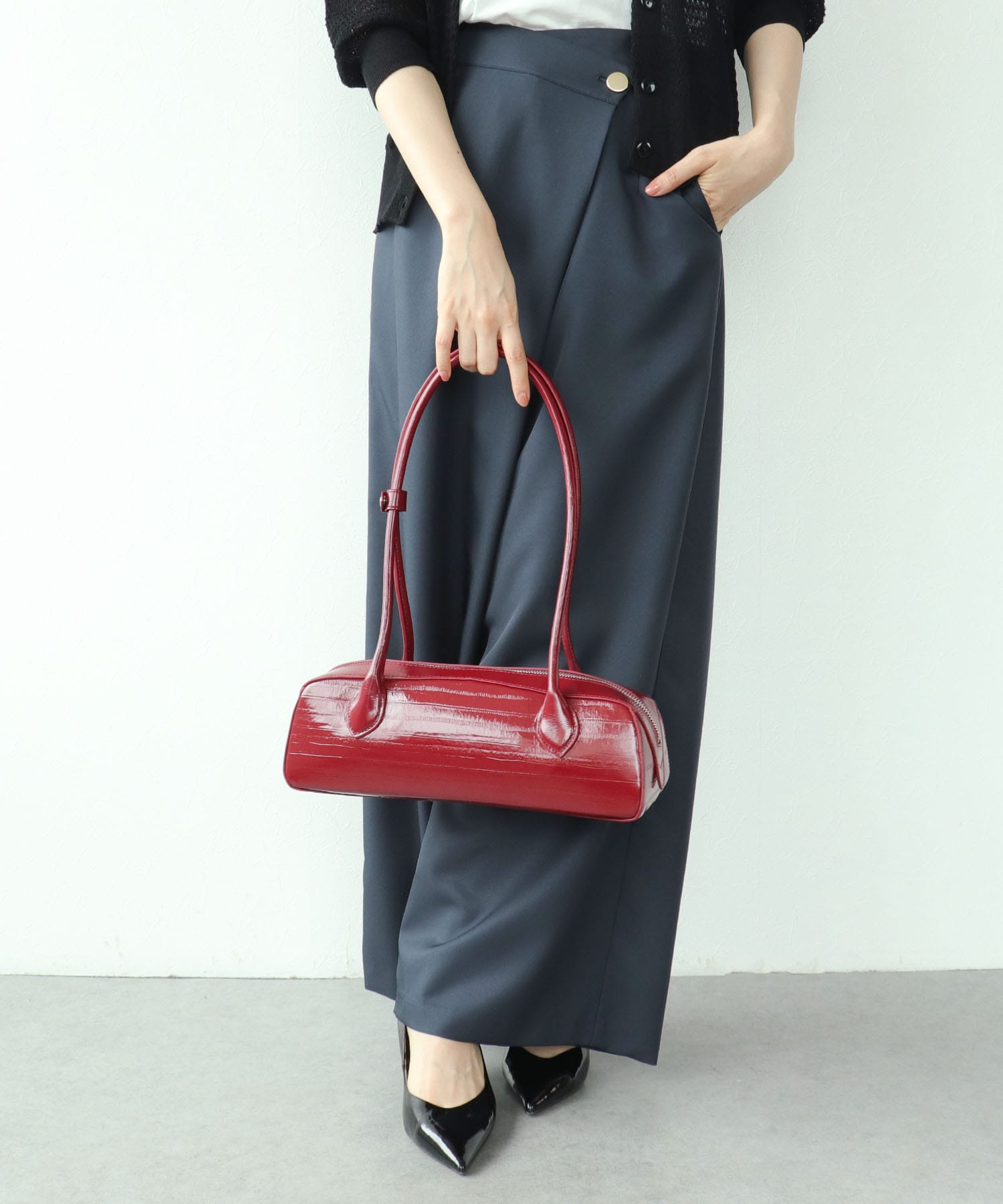 【WEB先行予約】牛革横長ボストンバッグ