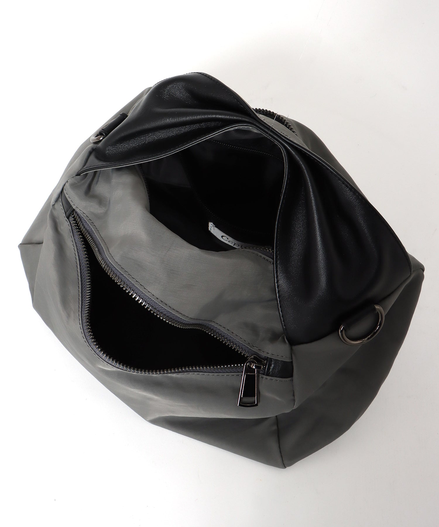 牛革×撥水ナイロンミニショルダーバッグ