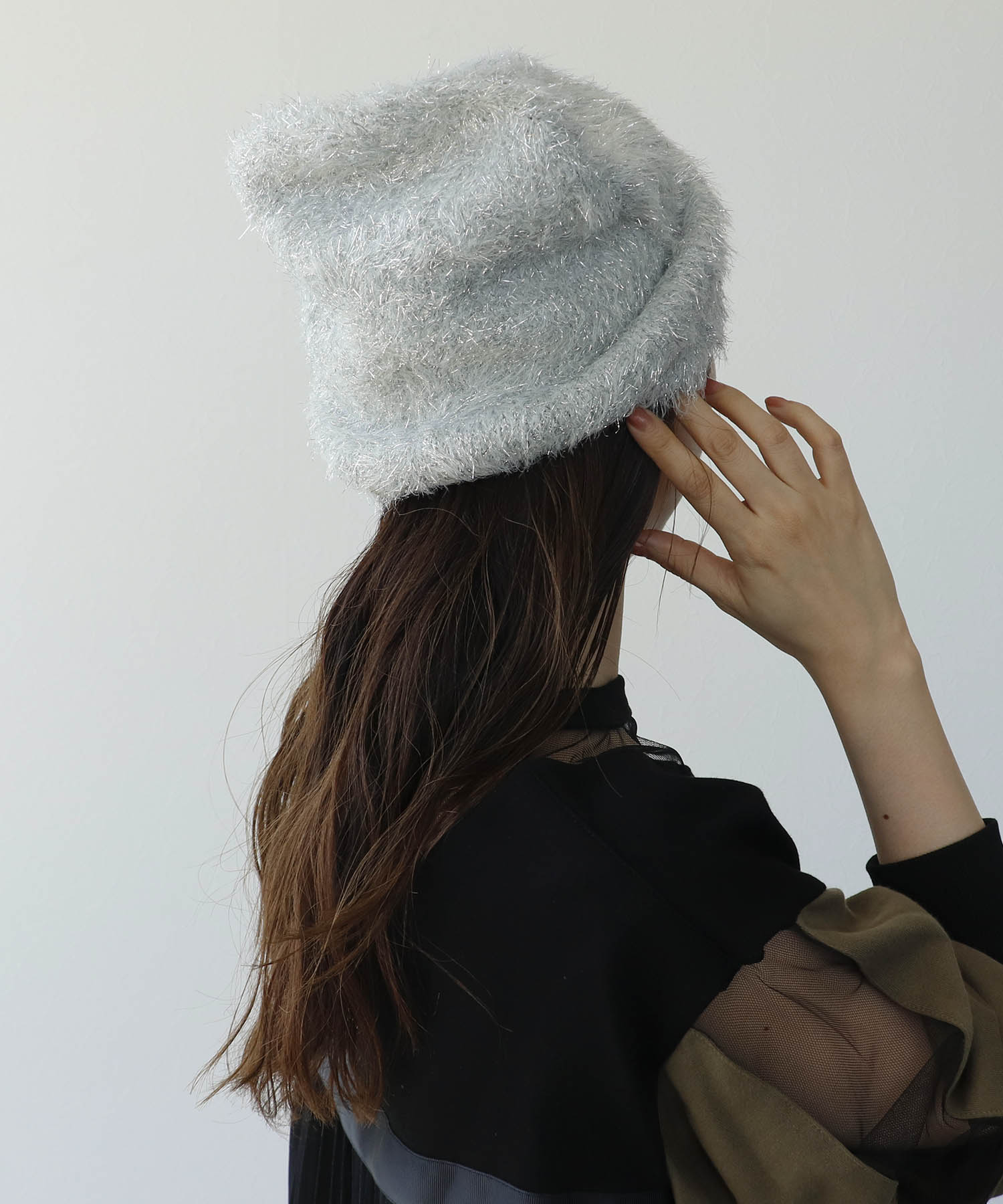 ラメモヘアフェザーニットワッチ