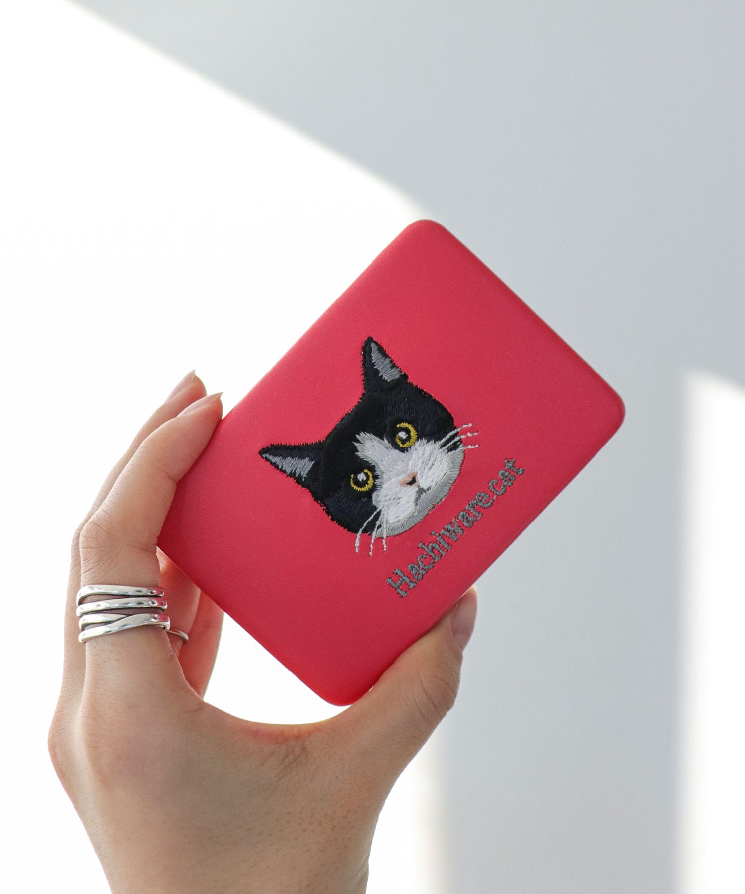 キャリング刺繍コンパクトミラーケース