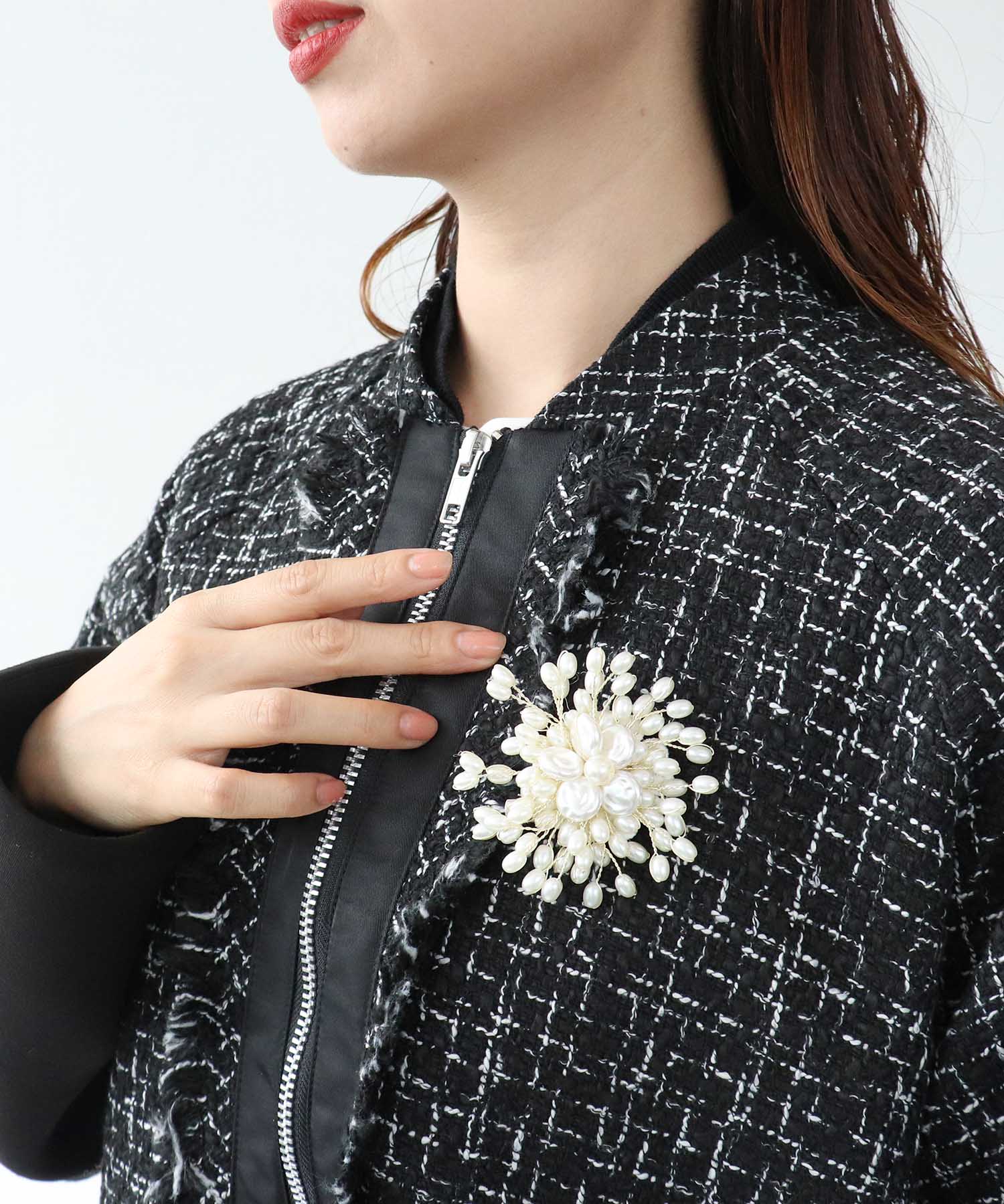 パールフラワーブローチ