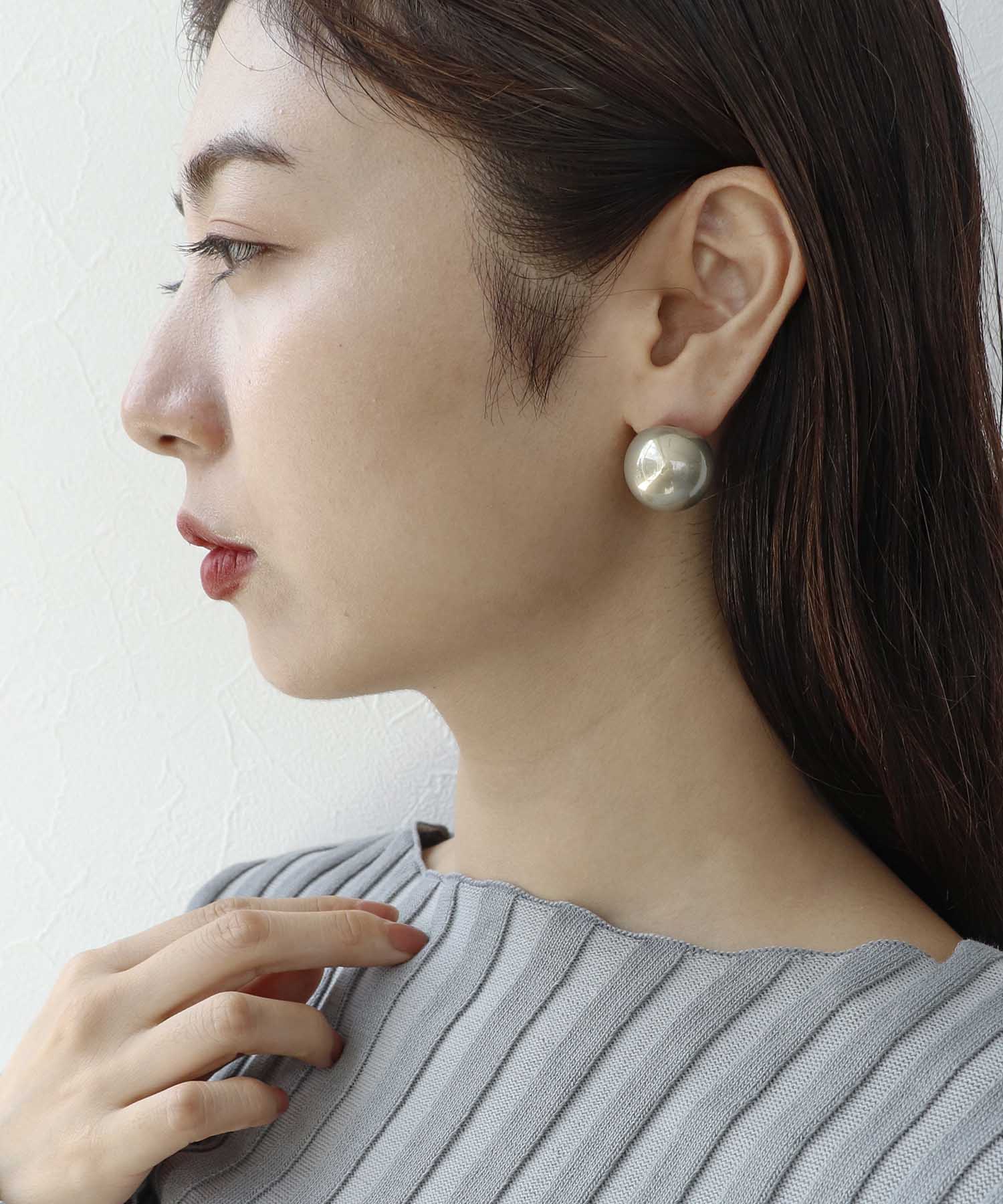 20mmステンレスパールピアス
