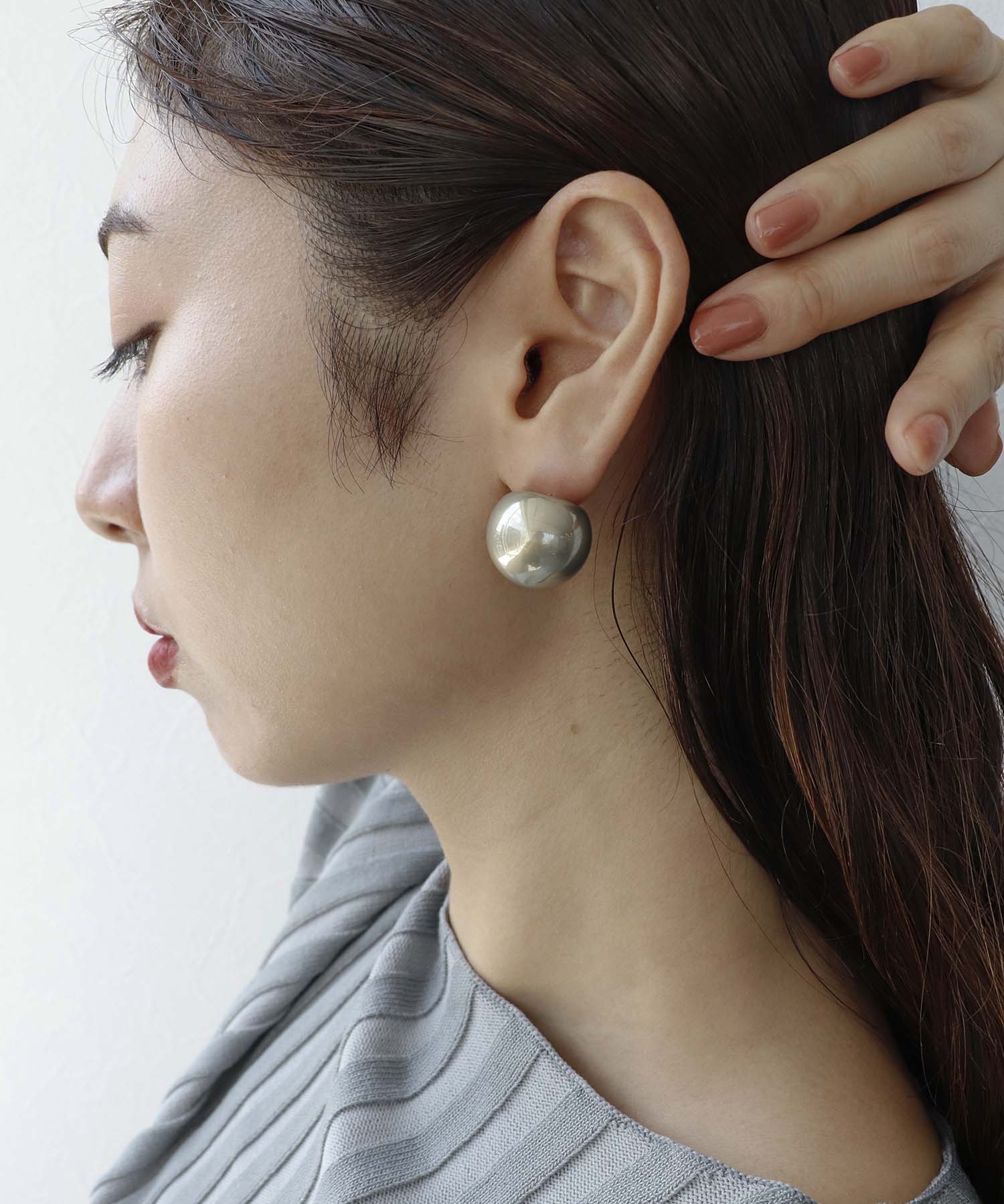 20mmステンレスパールピアス