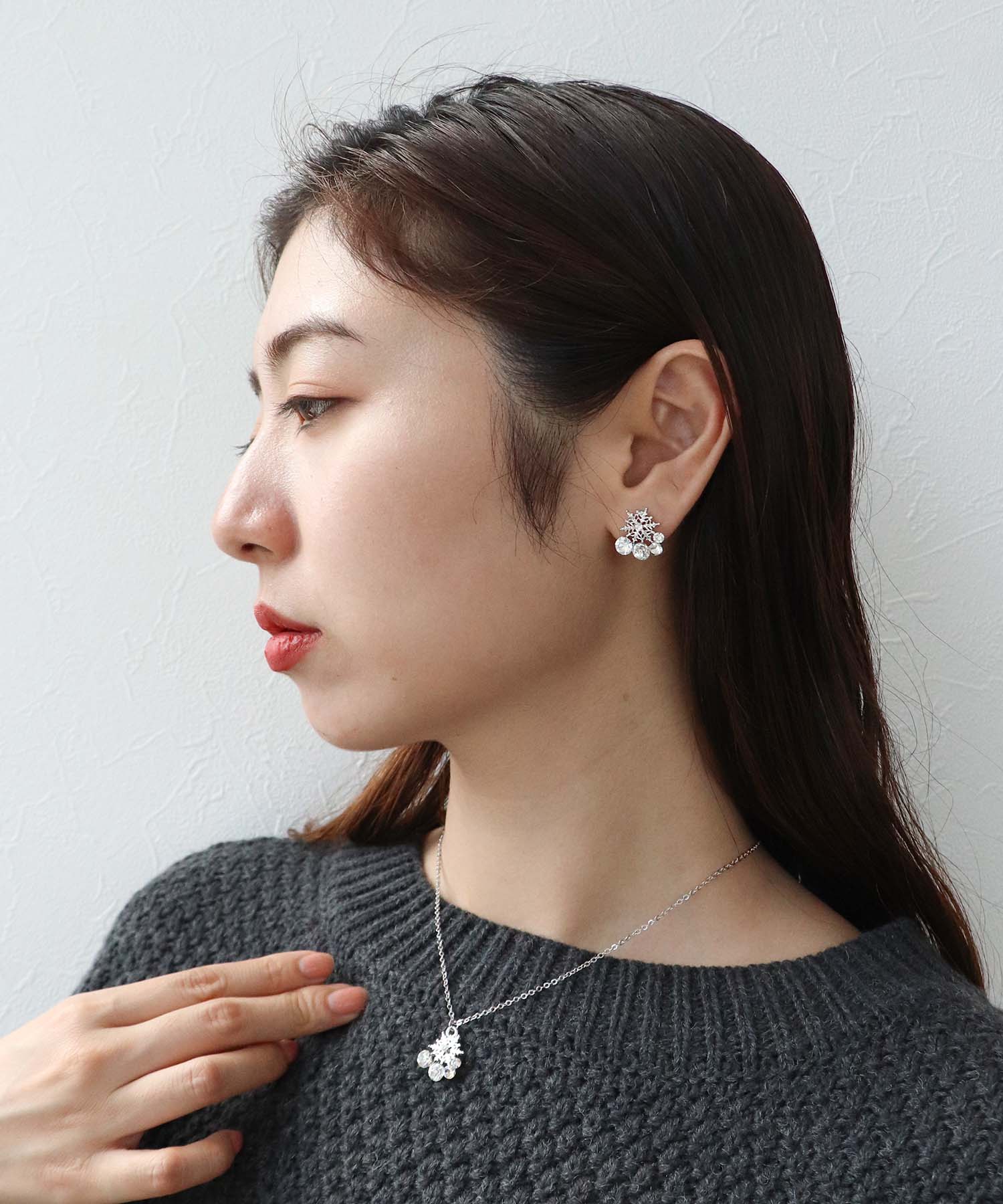 スノーフレーククリスマスカラーピアス