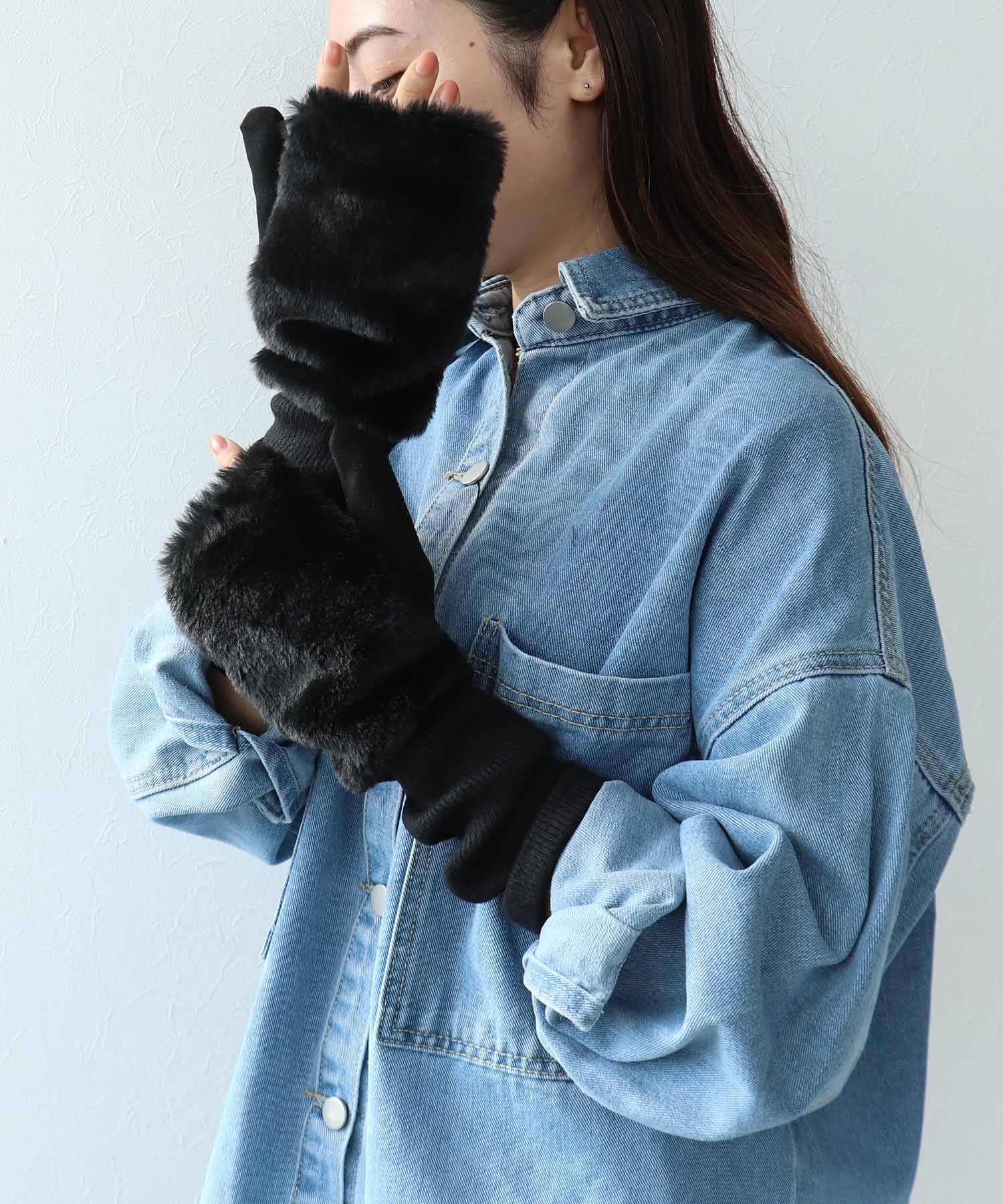 ファー×ロングスリーブグローブ